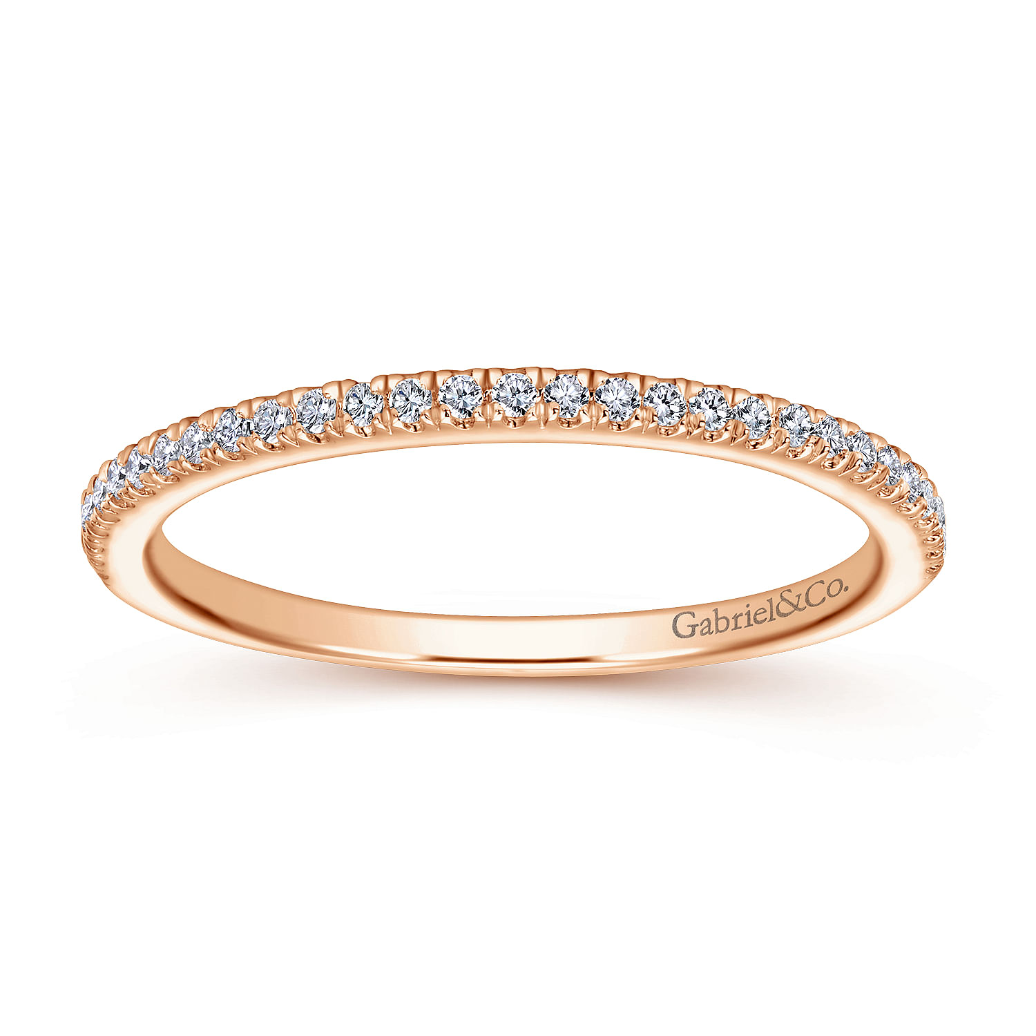 14k Rose Gold Contemporary Straight Wedding Band angle 5 14k Rose Gold Contemporary Straight Wedding Band angle 5