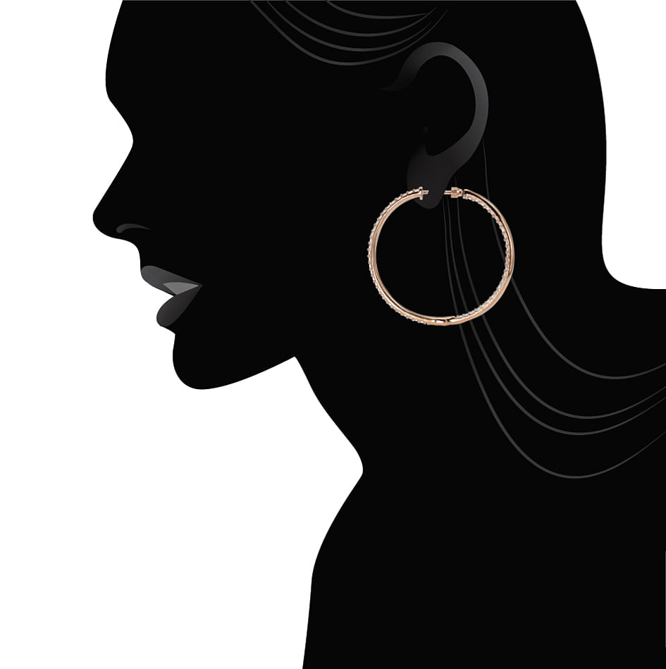 14k Rose Gold Hoops Classic Hoop Earrings angle 4 14k Rose Gold Hoops Classic Hoop Earrings angle 4