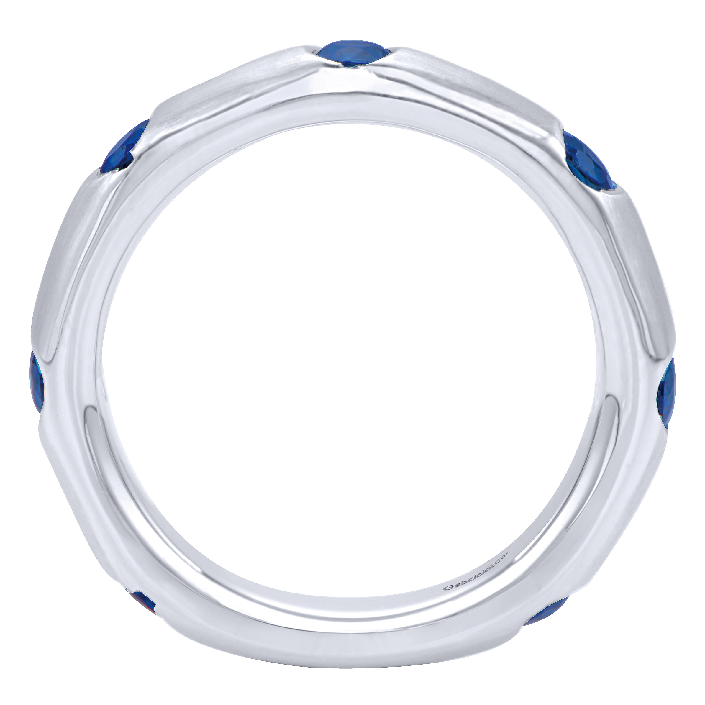 14k White Gold And Sapphire Stackable Ladies 14k White Gold And Sapphire Stackable Ladies