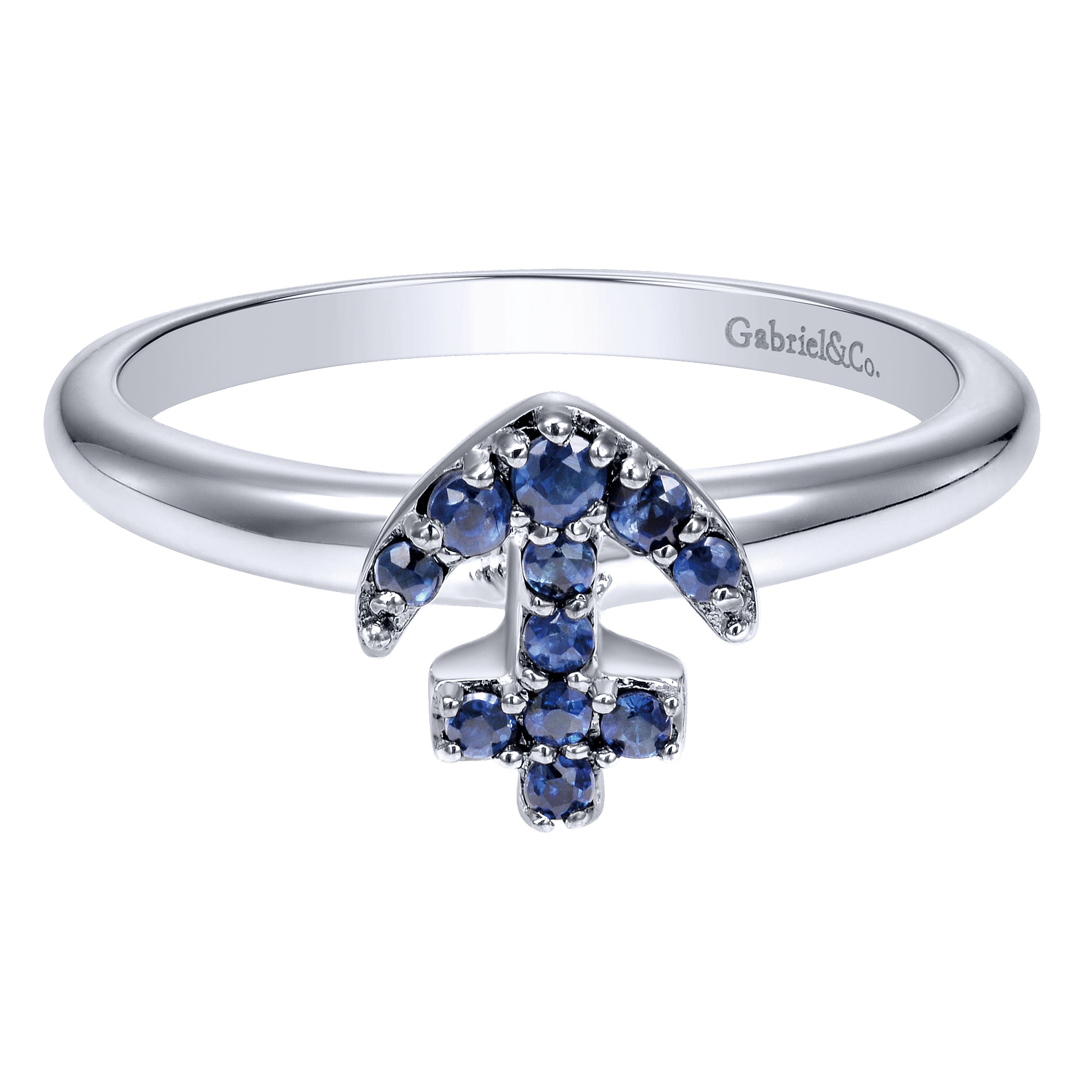 14k White Gold And Sapphire Stackable 14k White Gold And Sapphire Stackable