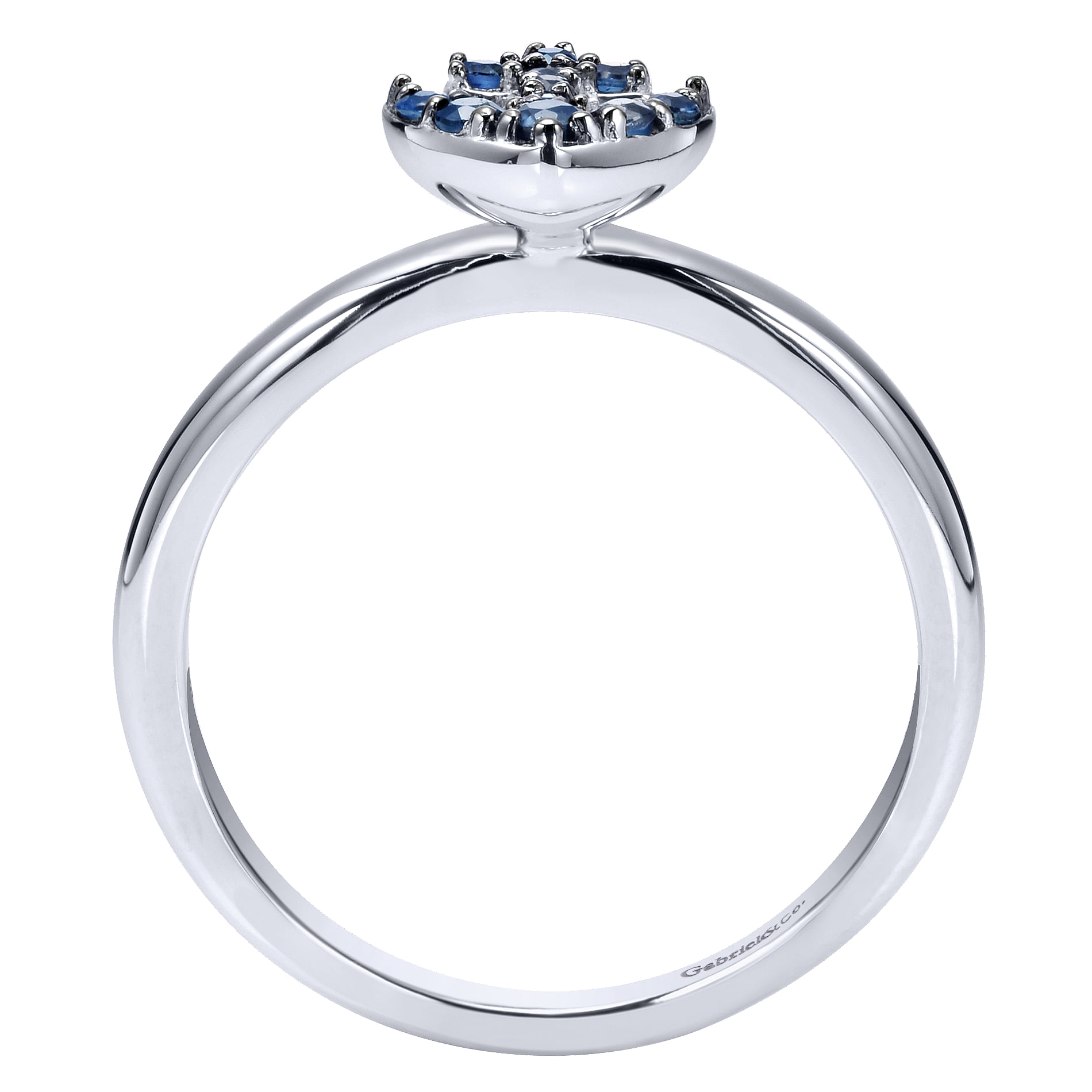 14k White Gold And Sapphire Stackable Ladies 14k White Gold And Sapphire Stackable Ladies