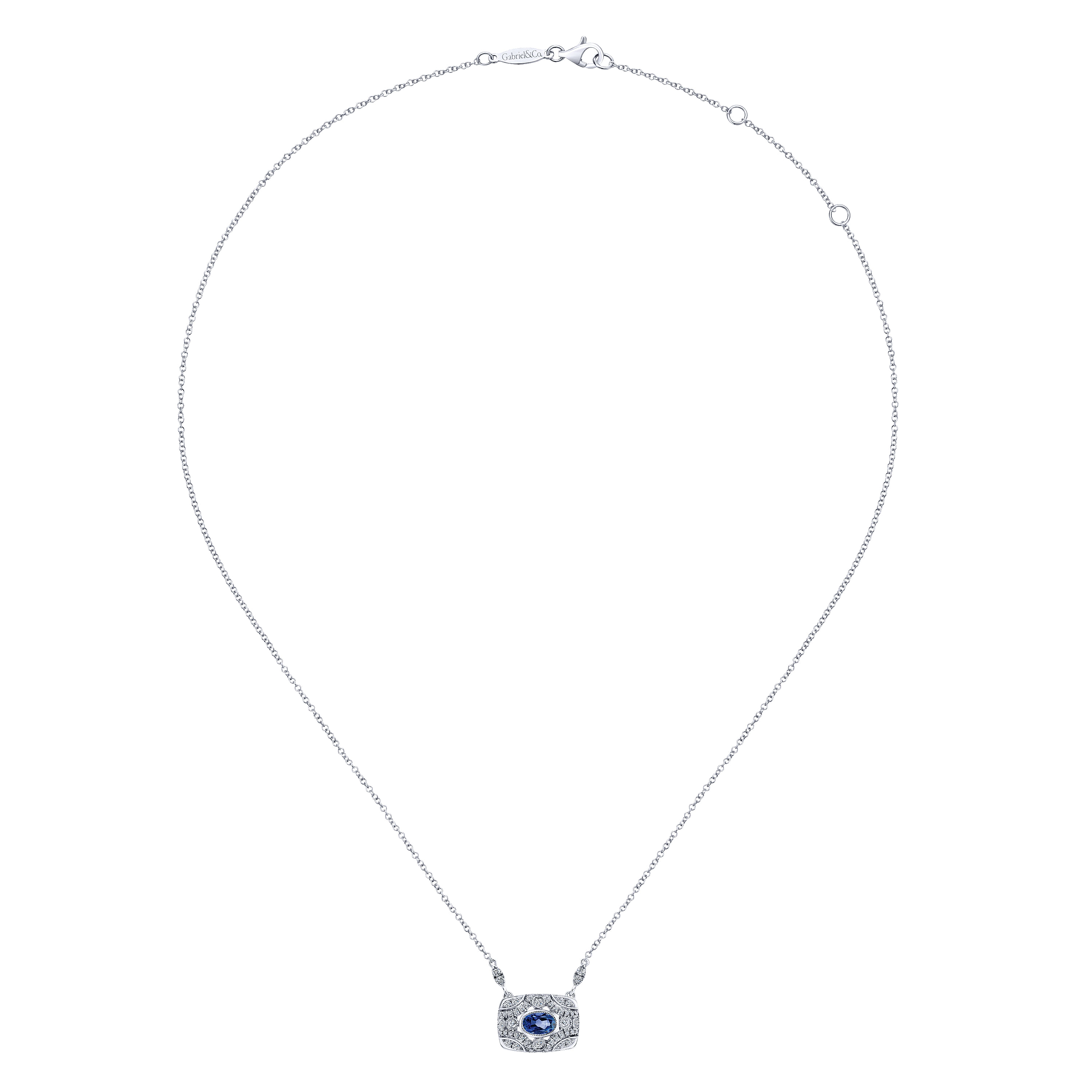 14k White Gold Art Moderne Fashion Necklace angle 2 14k White Gold Art Moderne Fashion Necklace angle 2