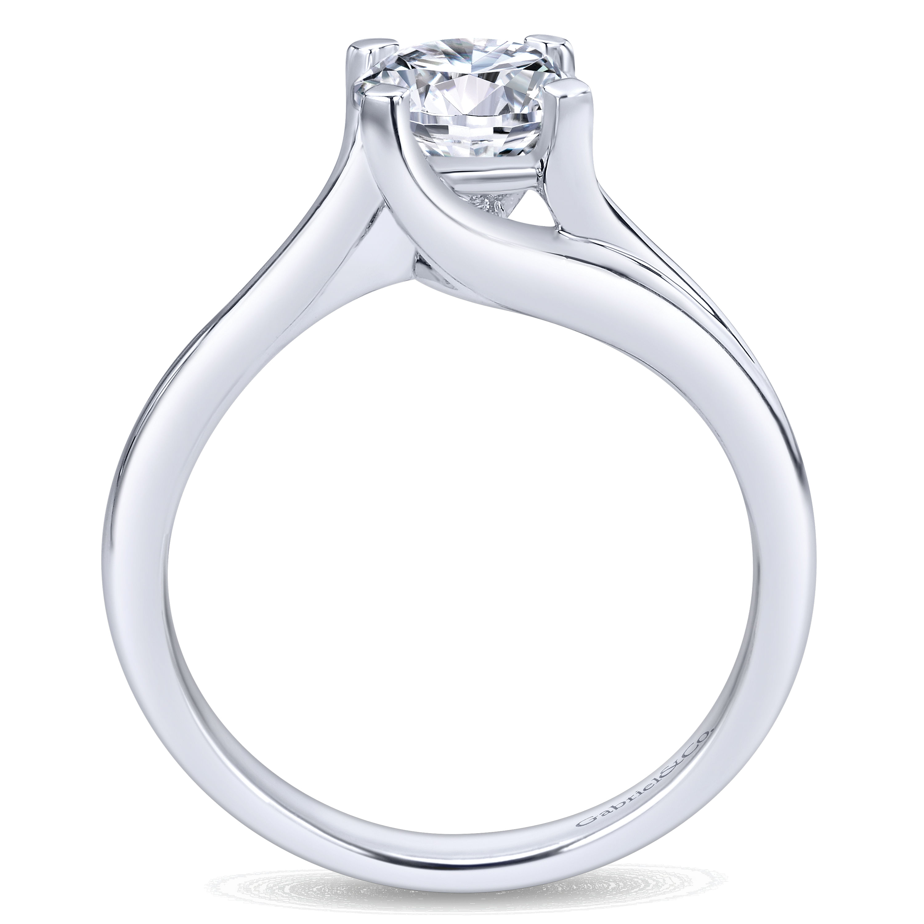 14k White Gold Bypass Engagement Ring angle 2 14k White Gold Bypass Engagement Ring angle 2
