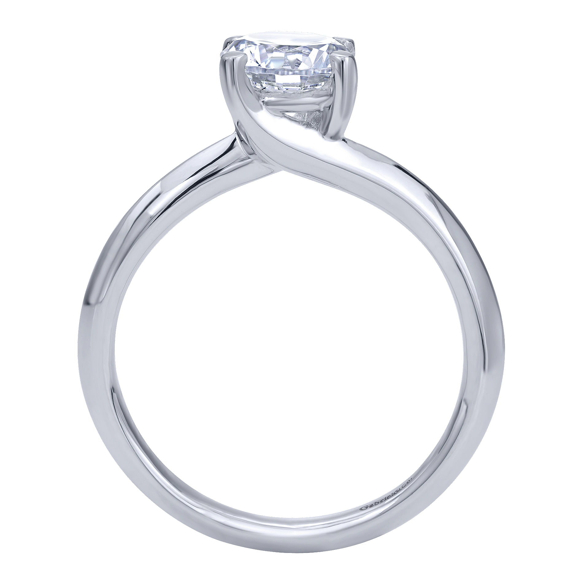 14k White Gold Bypass Engagement Ring angle 2 14k White Gold Bypass Engagement Ring angle 2