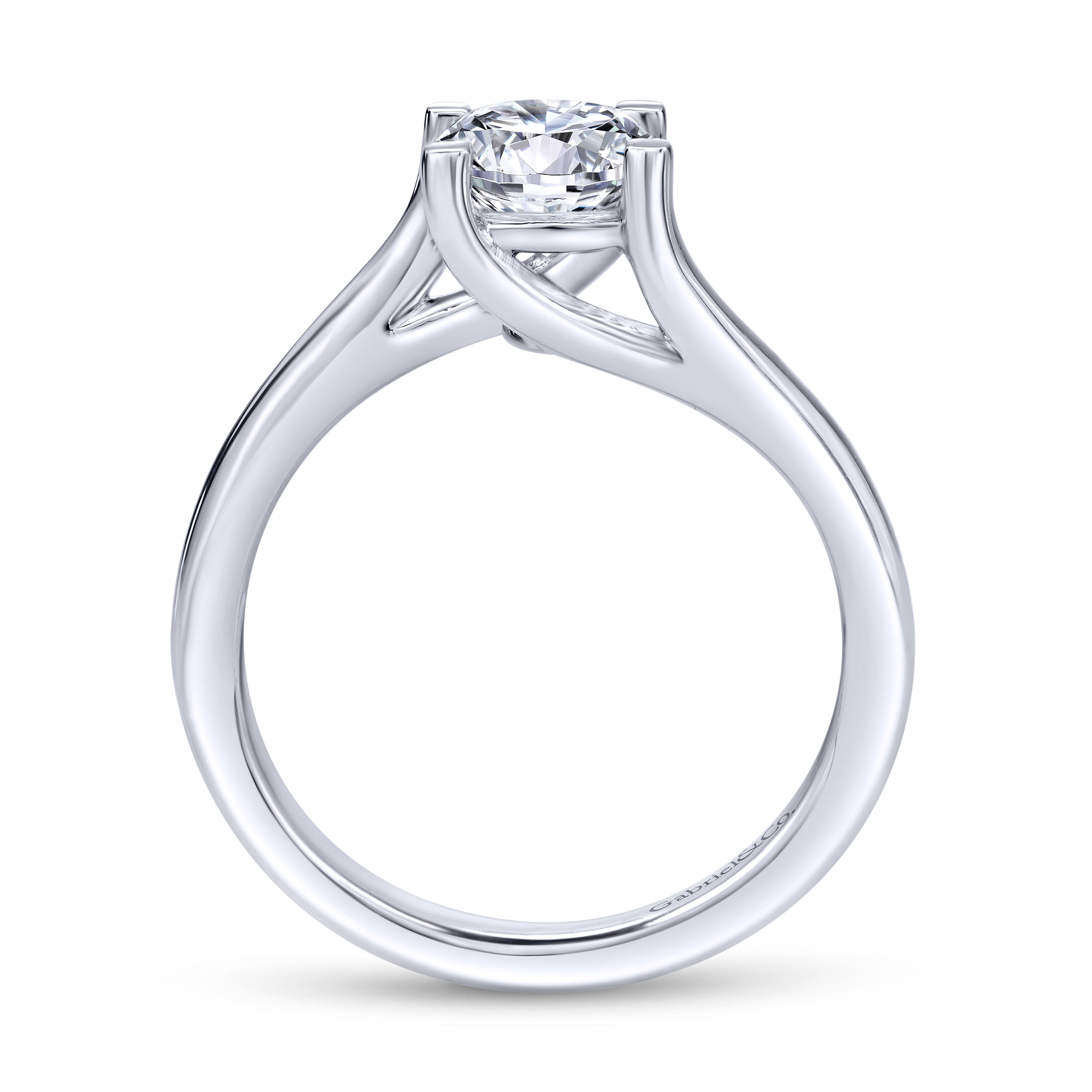 14k White Gold Bypass Engagement Ring angle 2 14k White Gold Bypass Engagement Ring angle 2