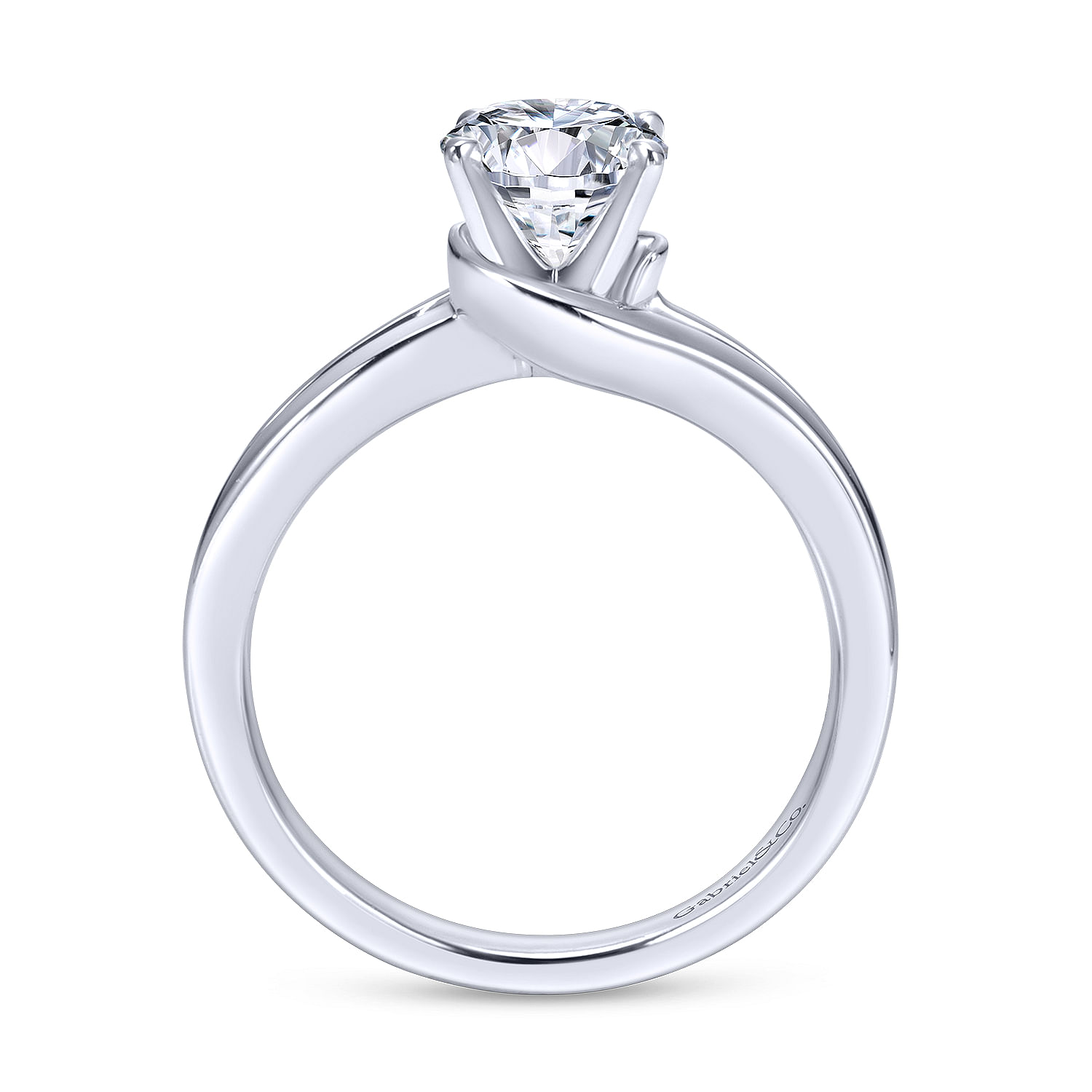 14k White Gold Bypass Engagement Ring angle 2 14k White Gold Bypass Engagement Ring angle 2