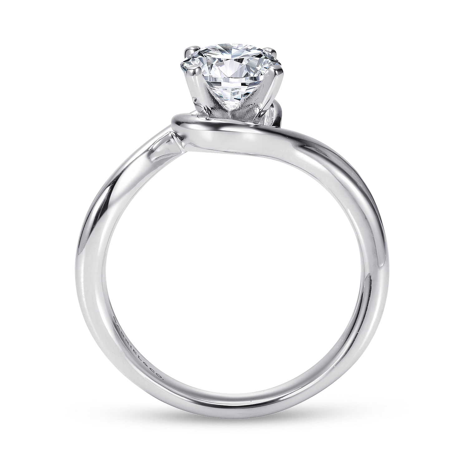 14k White Gold Bypass Engagement Ring angle 2 14k White Gold Bypass Engagement Ring angle 2