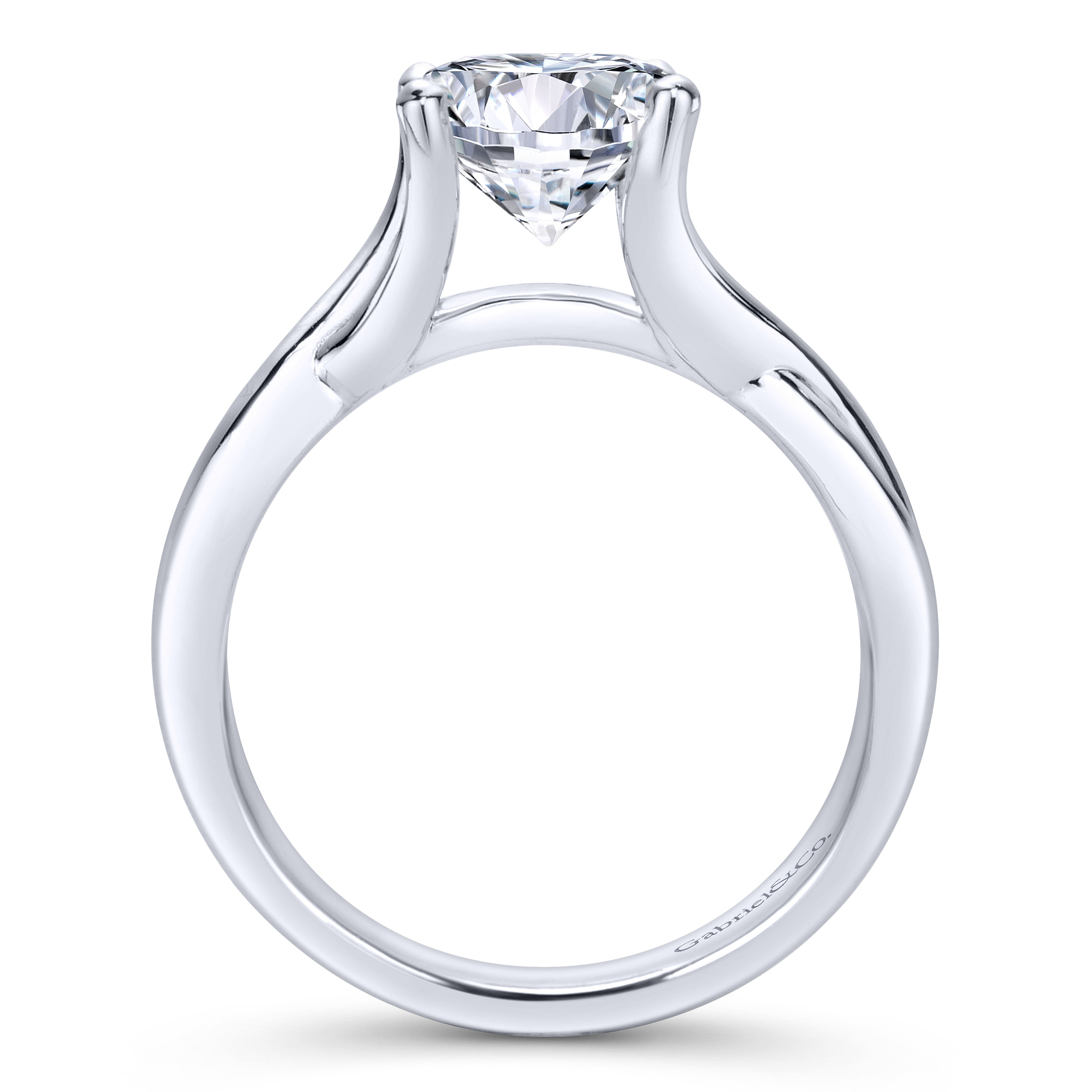 14k White Gold Bypass Engagement Ring angle 2 14k White Gold Bypass Engagement Ring angle 2
