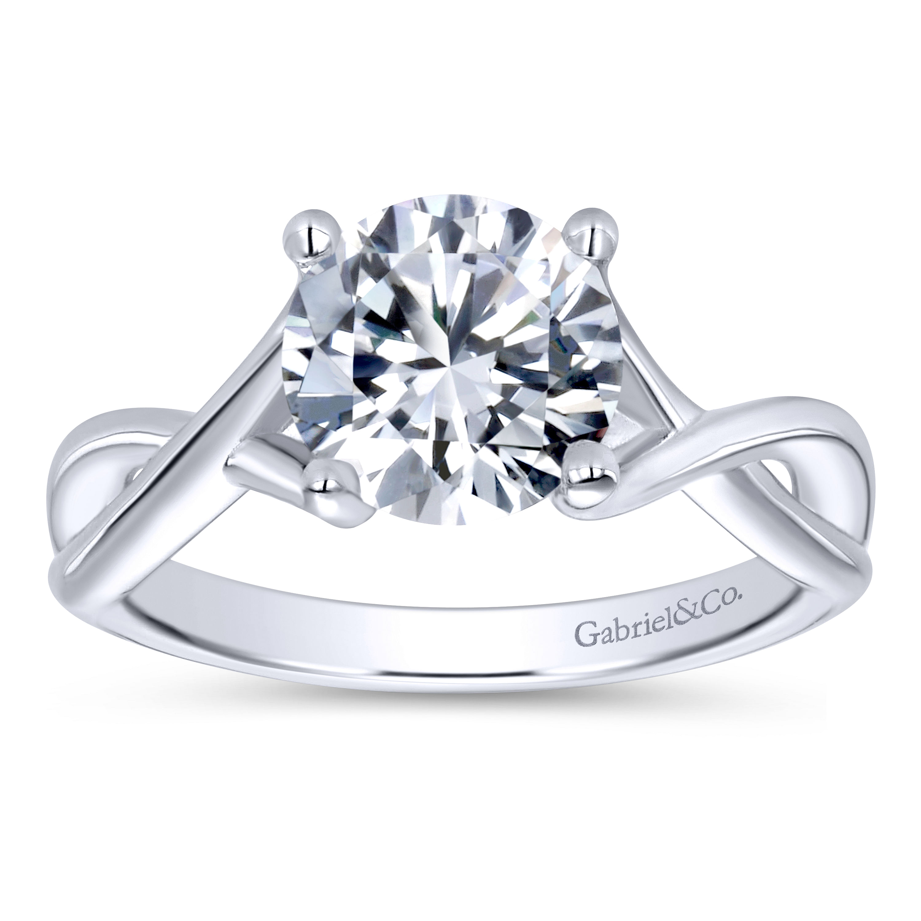 14k White Gold Bypass Engagement Ring angle 5 14k White Gold Bypass Engagement Ring angle 5