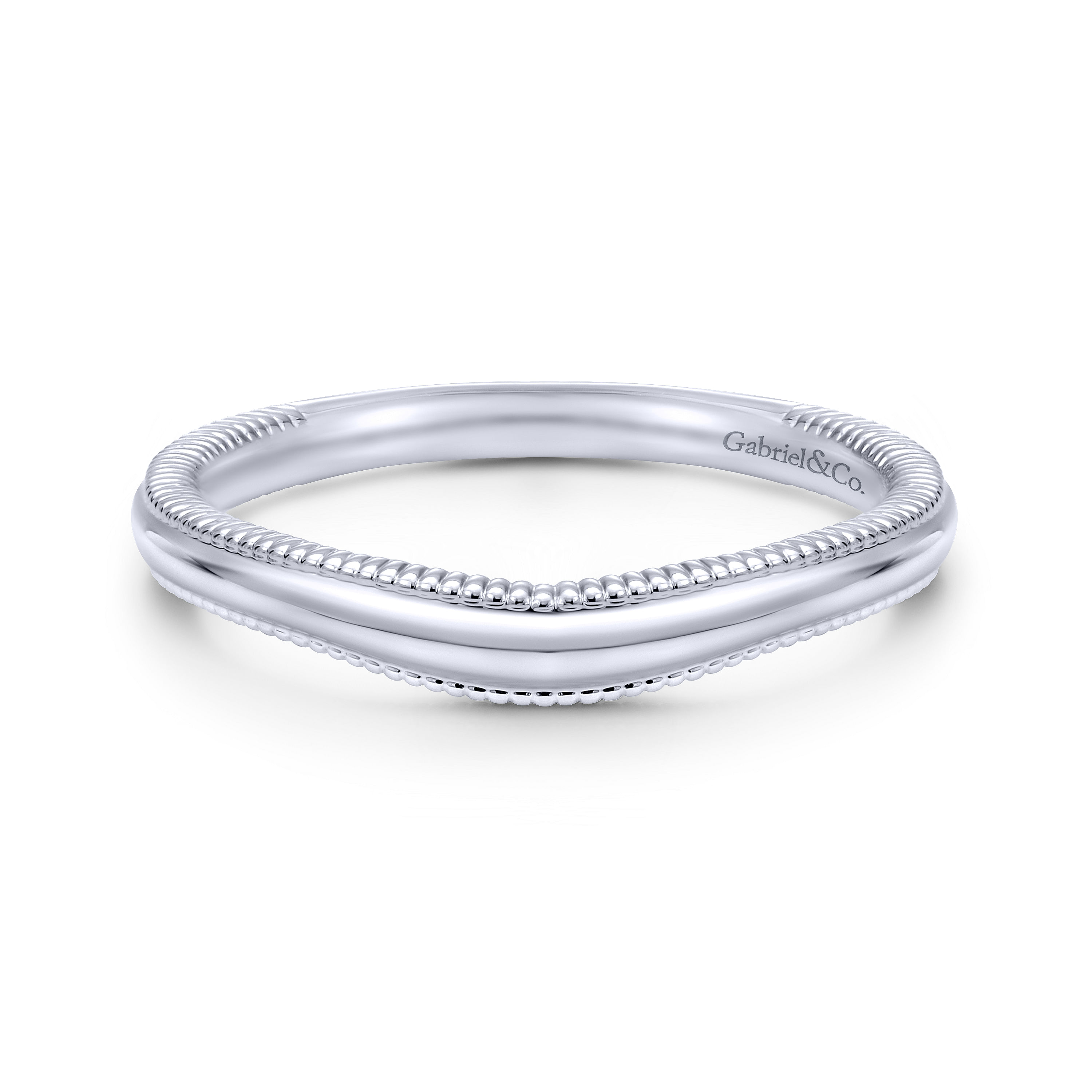 14k White Gold Curved 14k White Gold Curved