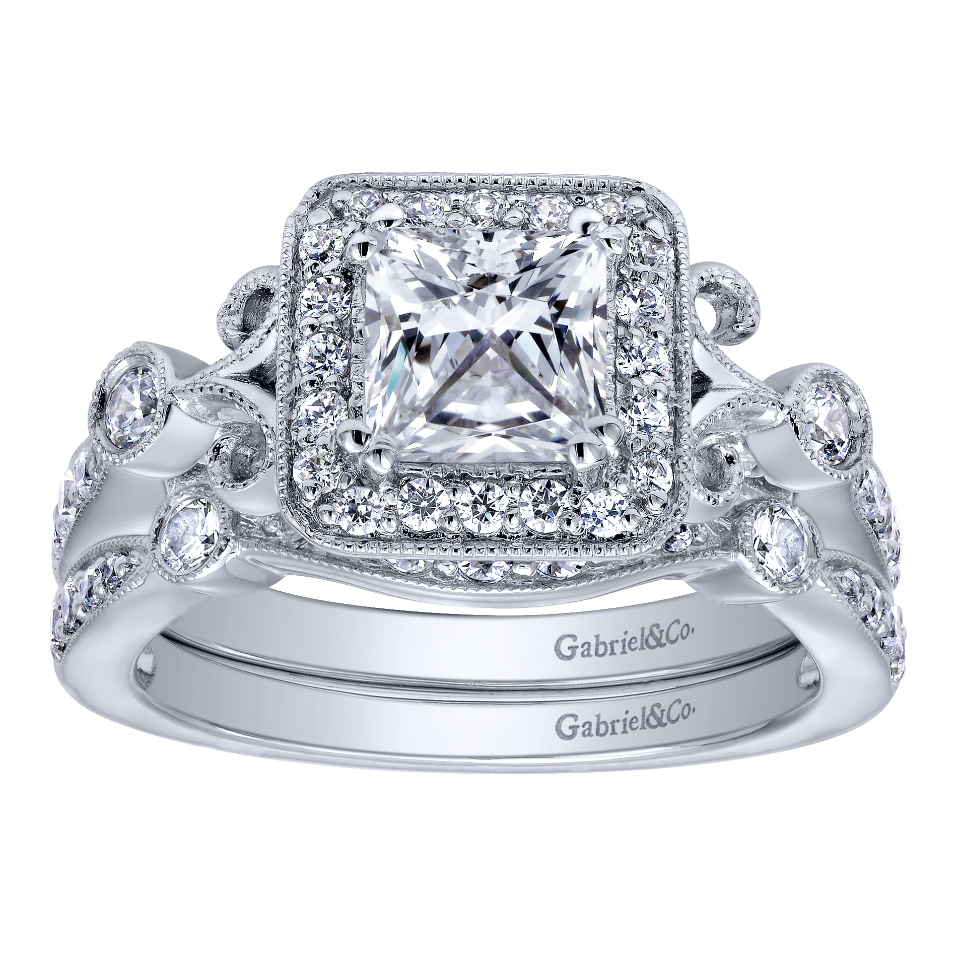 14k White Gold Contemporary Curved Wedding Band angle 4 14k White Gold Contemporary Curved Wedding Band angle 4