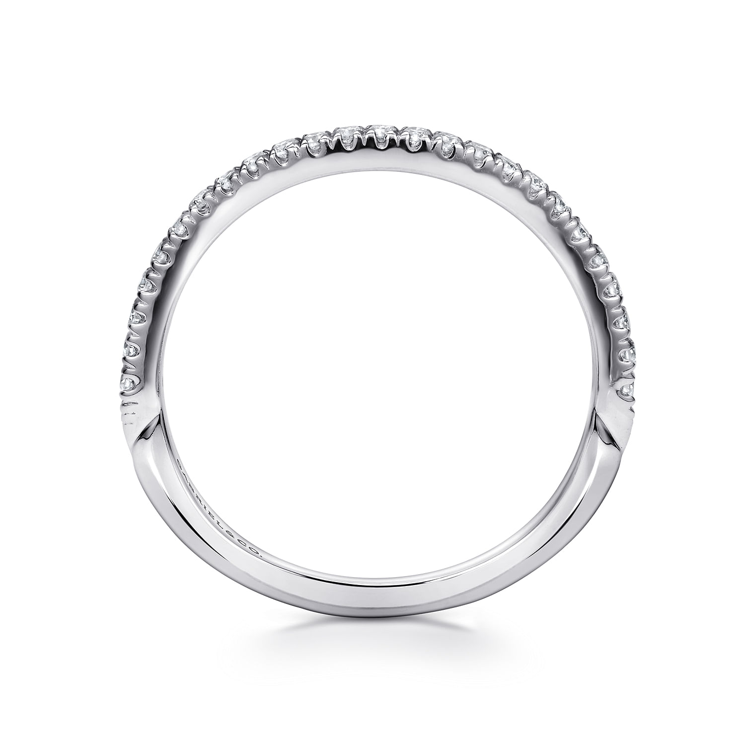 14k White Gold Contemporary Curved Wedding Band angle 2 14k White Gold Contemporary Curved Wedding Band angle 2