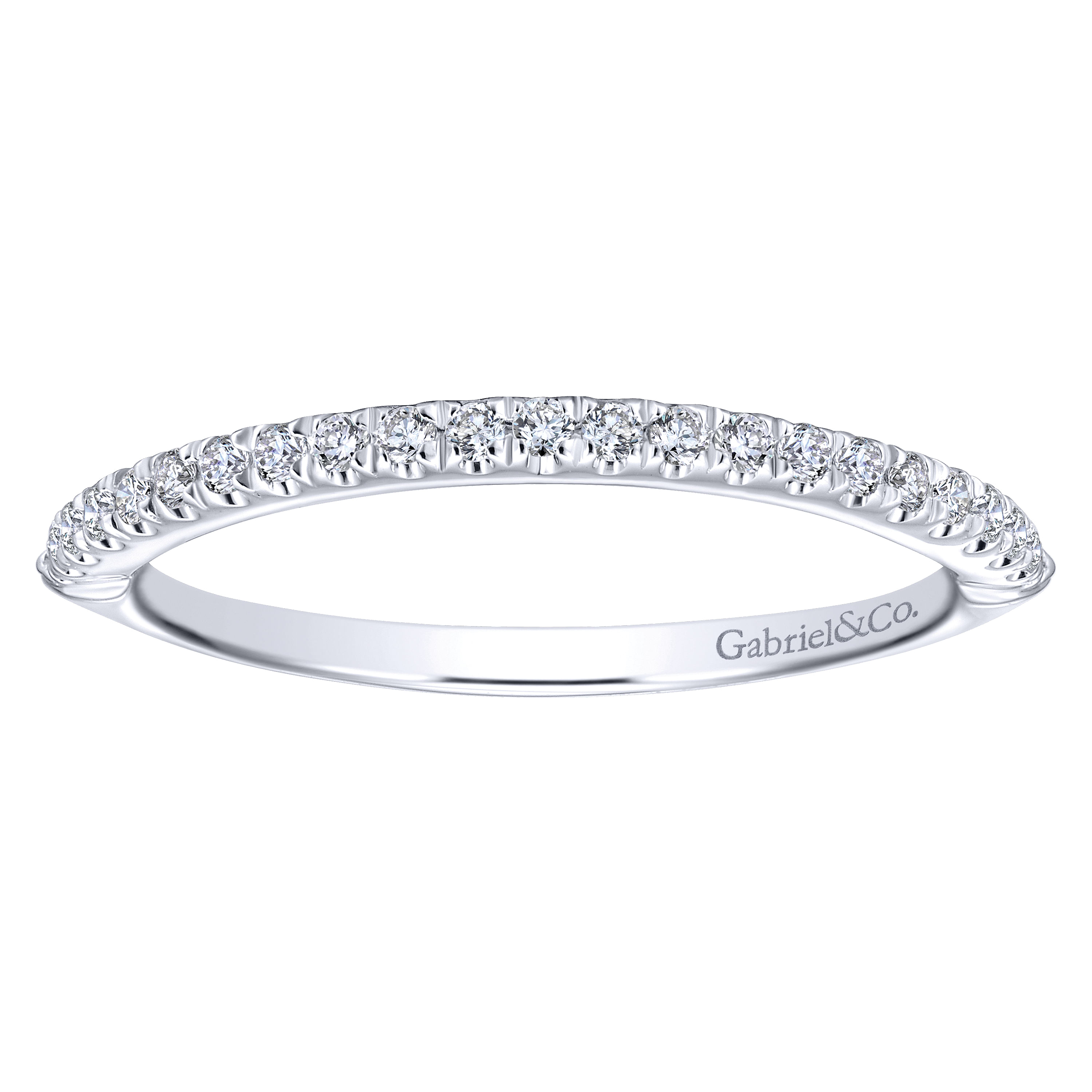 14k White Gold Contemporary Curved Wedding Band angle 5 14k White Gold Contemporary Curved Wedding Band angle 5