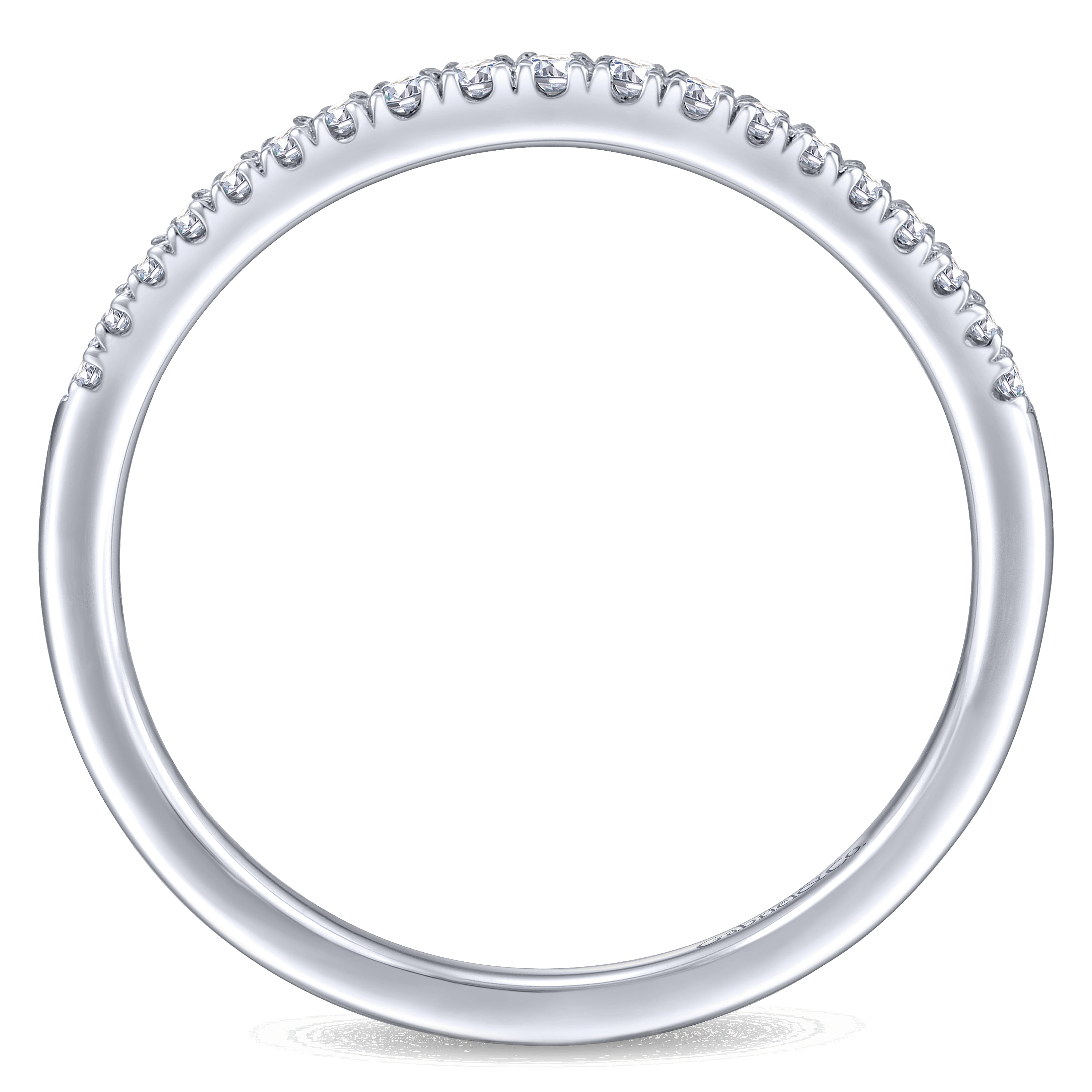 14k White Gold Contemporary Curved Wedding Band angle 2 14k White Gold Contemporary Curved Wedding Band angle 2