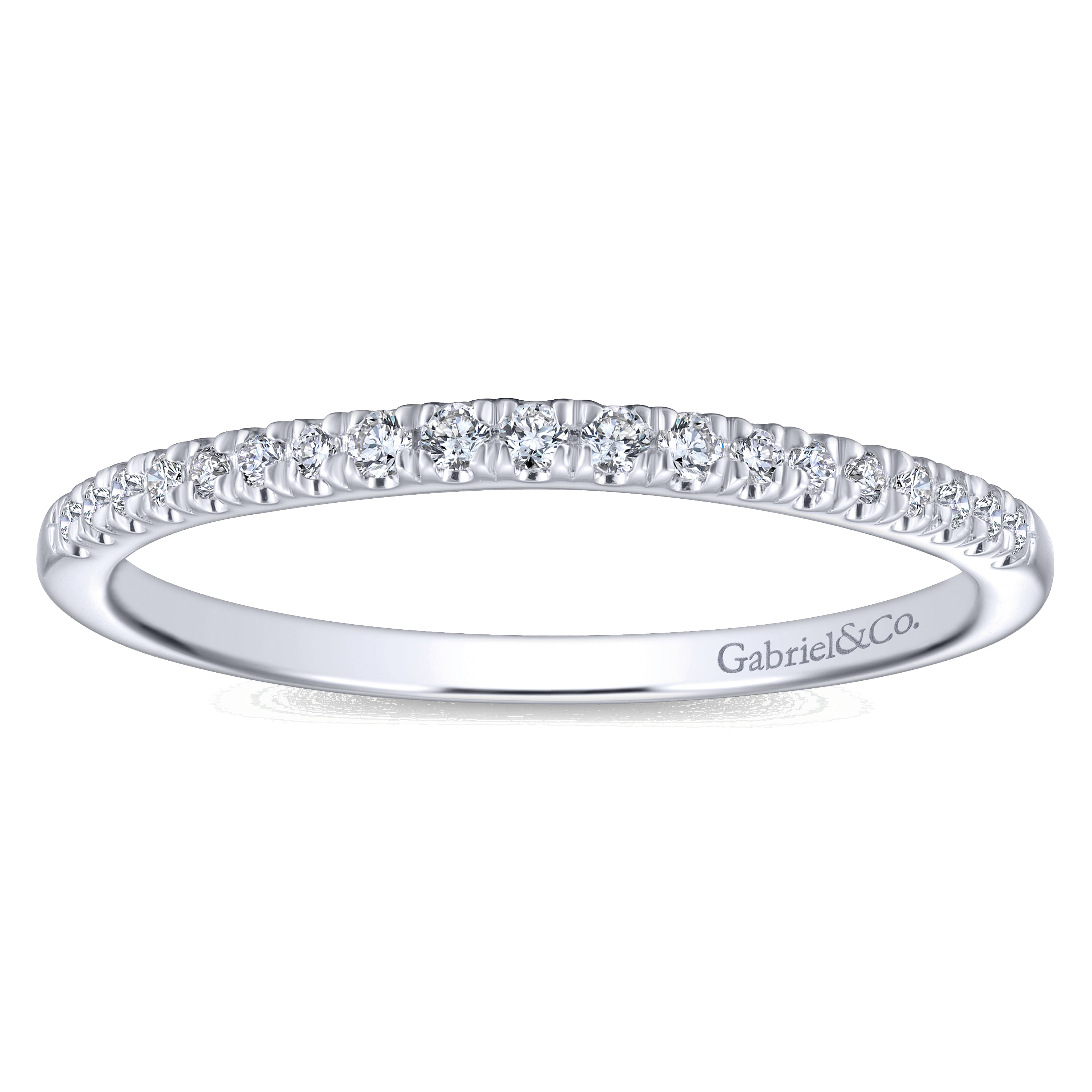 14k White Gold Contemporary Curved Wedding Band angle 5 14k White Gold Contemporary Curved Wedding Band angle 5
