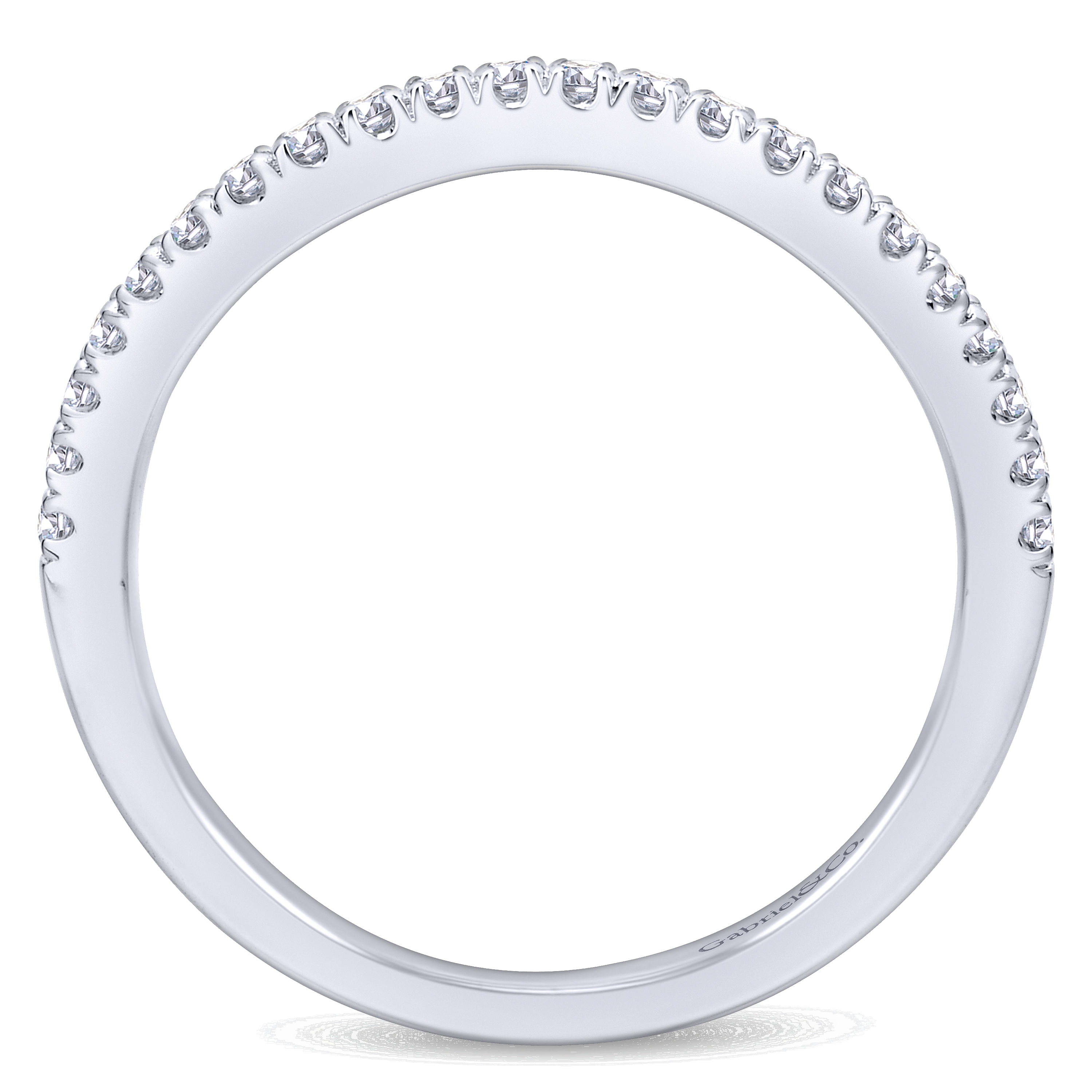 14k White Gold Contemporary Curved Wedding Band angle 2 14k White Gold Contemporary Curved Wedding Band angle 2