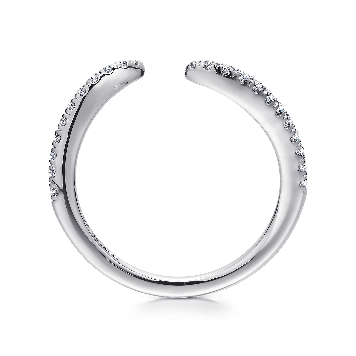 14k White Gold Contemporary Curved Wedding Band angle 2 14k White Gold Contemporary Curved Wedding Band angle 2
