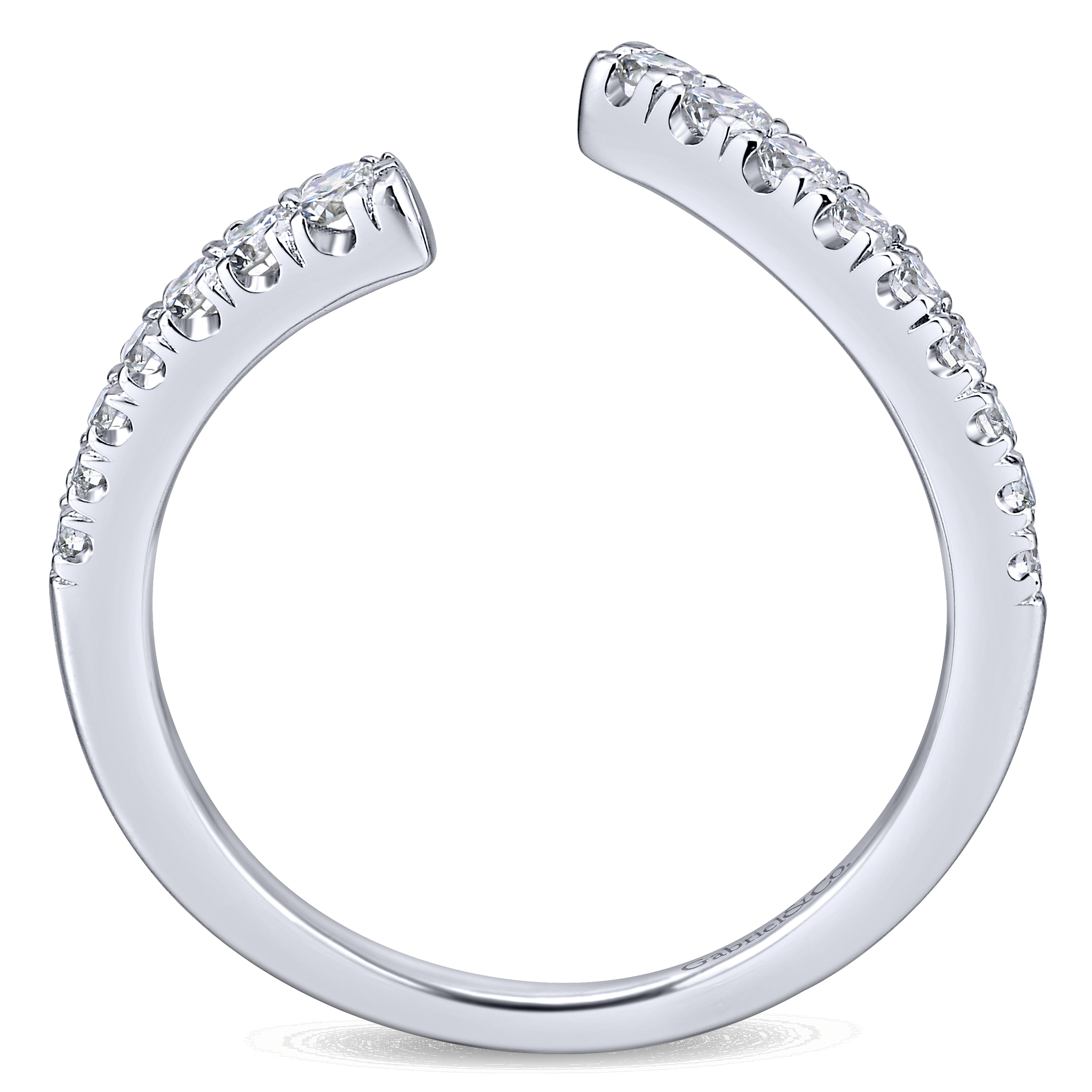 14k White Gold Contemporary Curved Wedding Band angle 2 14k White Gold Contemporary Curved Wedding Band angle 2