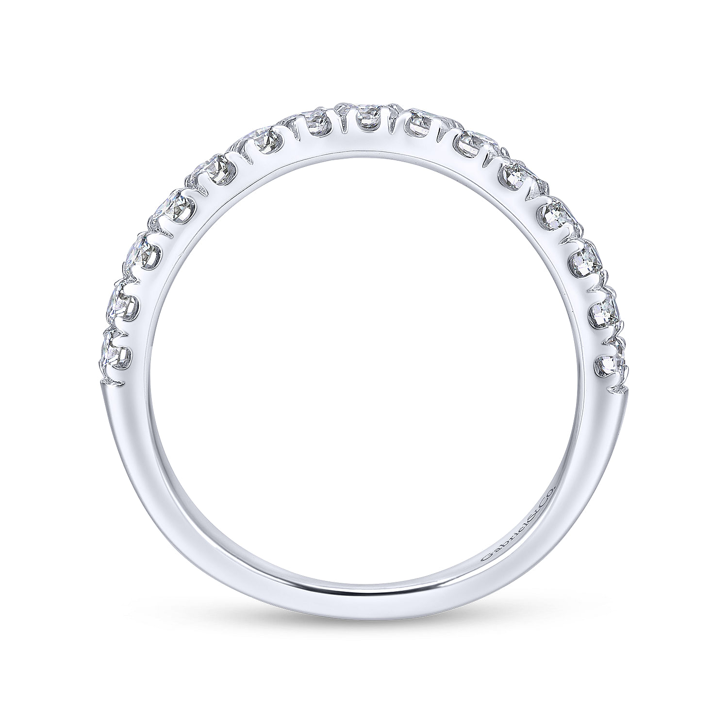 14k White Gold Contemporary Curved Wedding Band angle 2 14k White Gold Contemporary Curved Wedding Band angle 2