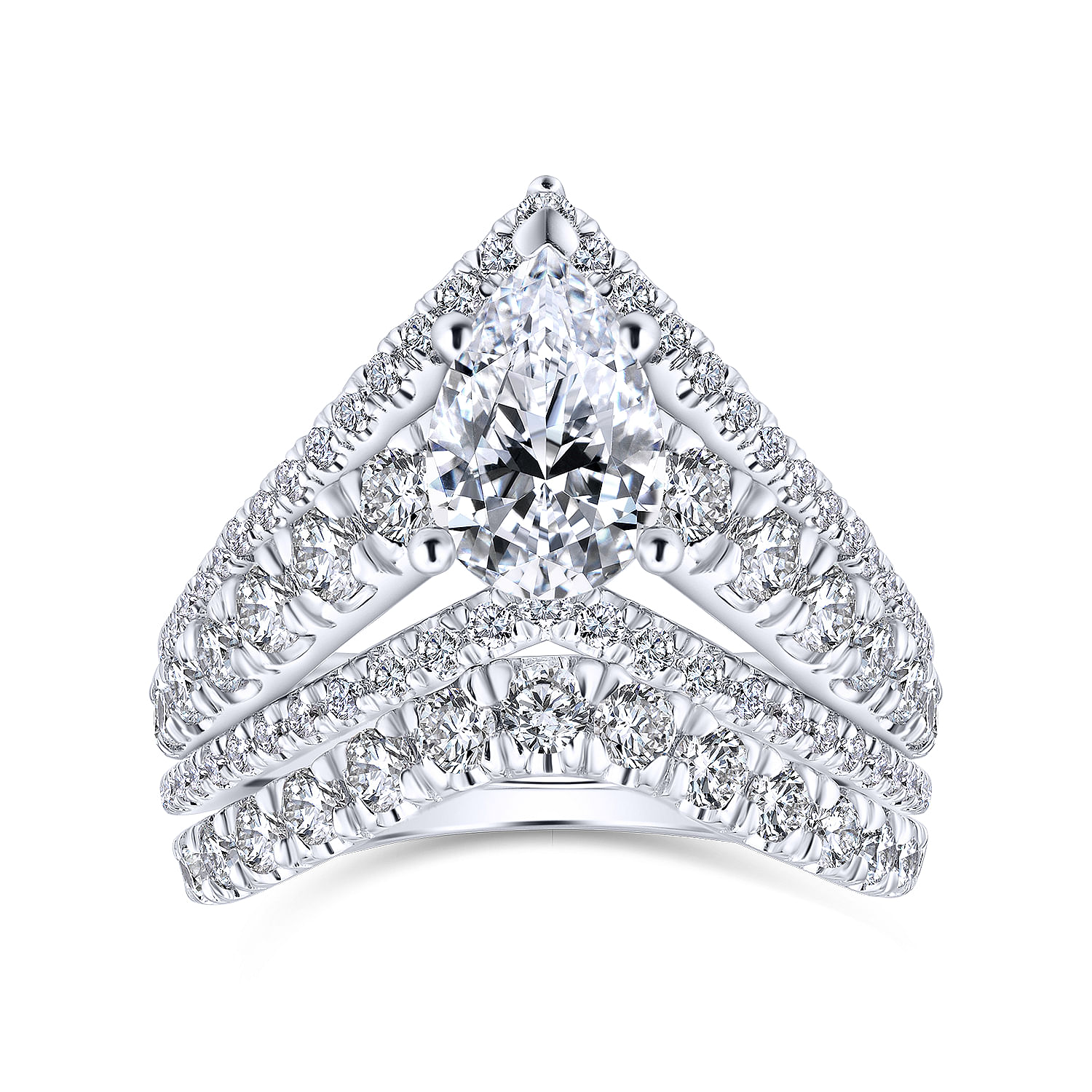14k White Gold Contemporary Curved Wedding Band angle 4 14k White Gold Contemporary Curved Wedding Band angle 4