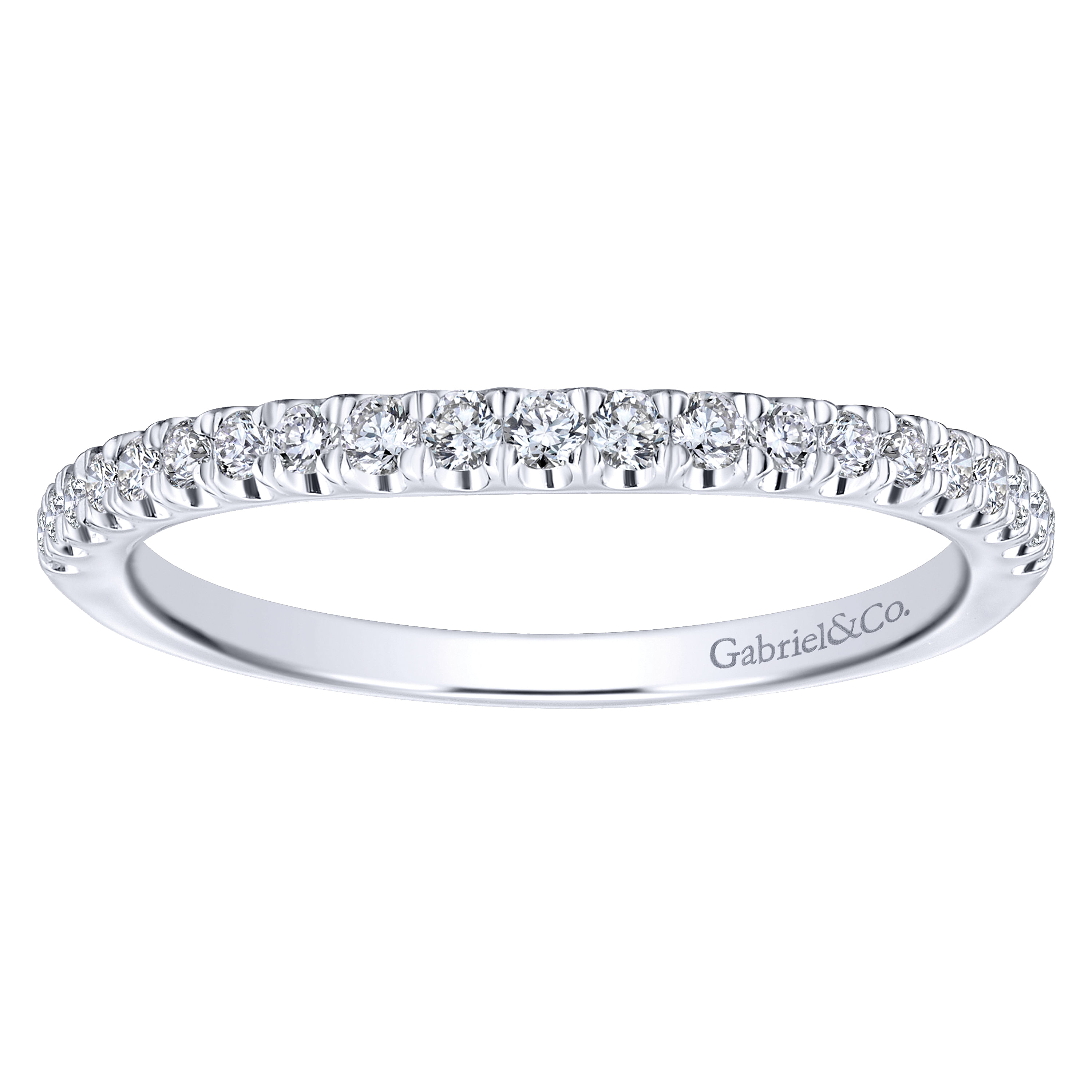 14k White Gold Contemporary Curved Wedding Band angle 5 14k White Gold Contemporary Curved Wedding Band angle 5