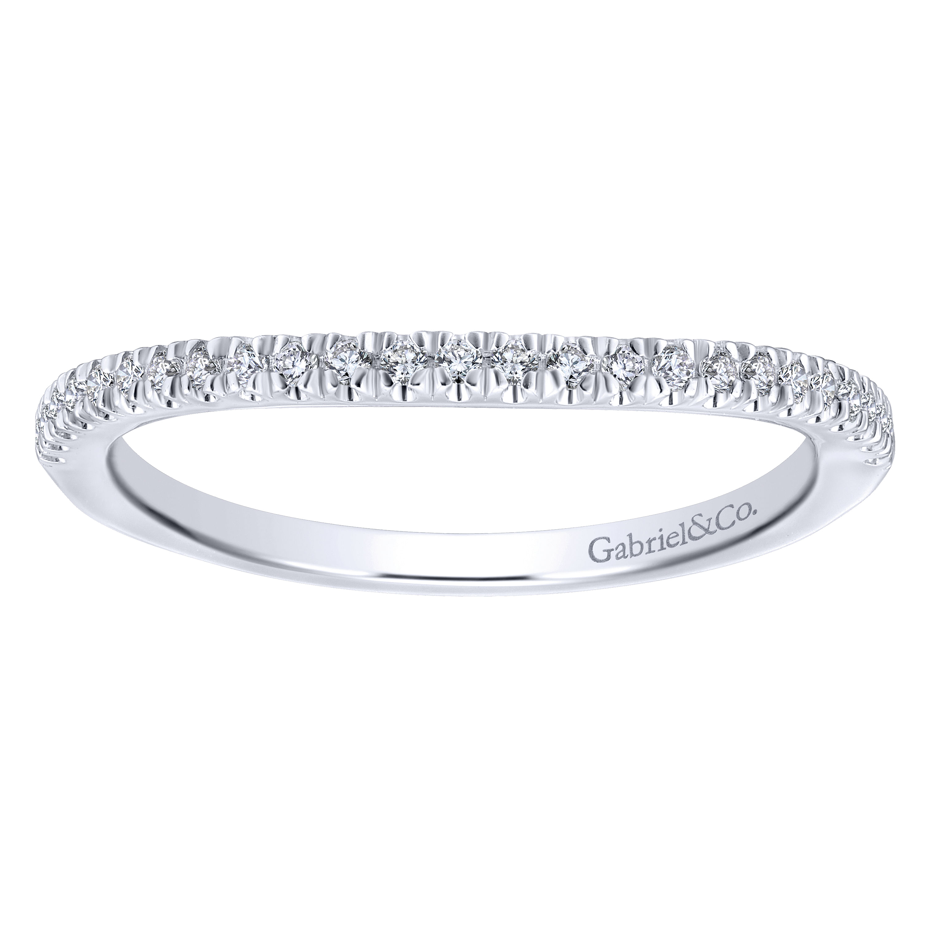 14k White Gold Contemporary Curved Wedding Band angle 5 14k White Gold Contemporary Curved Wedding Band angle 5