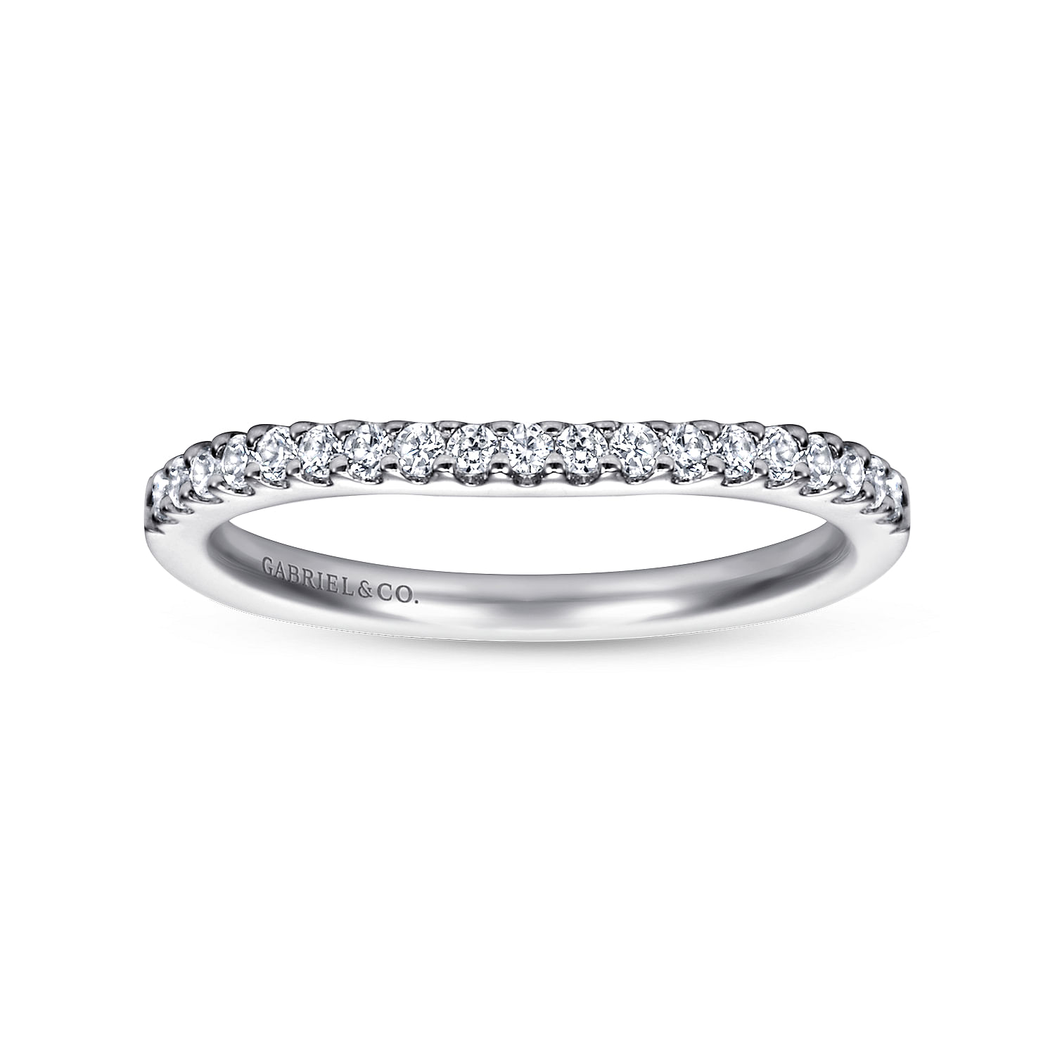 14k White Gold Contemporary Curved Wedding Band angle 5 14k White Gold Contemporary Curved Wedding Band angle 5