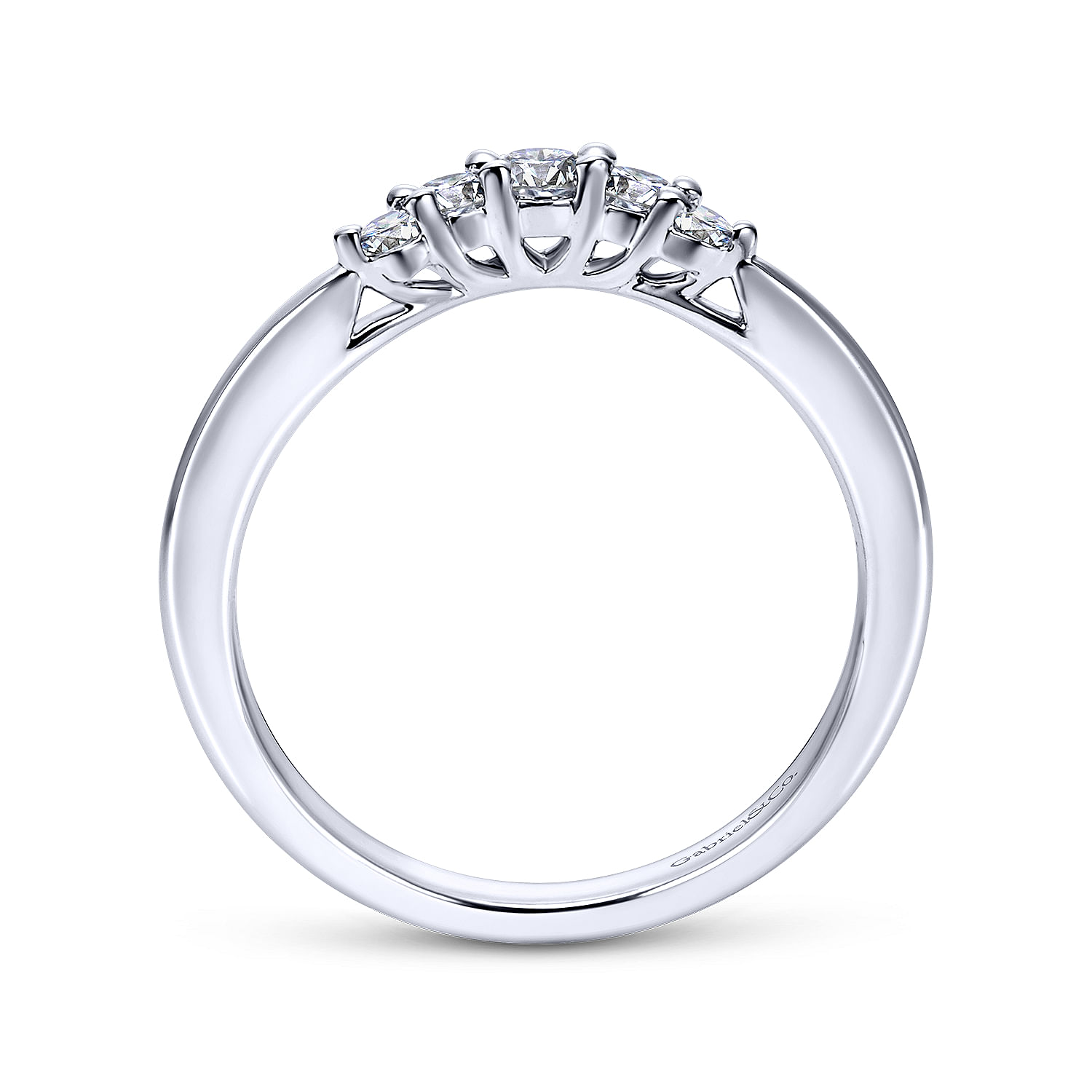 14k White Gold Contemporary Curved Wedding Band angle 2 14k White Gold Contemporary Curved Wedding Band angle 2