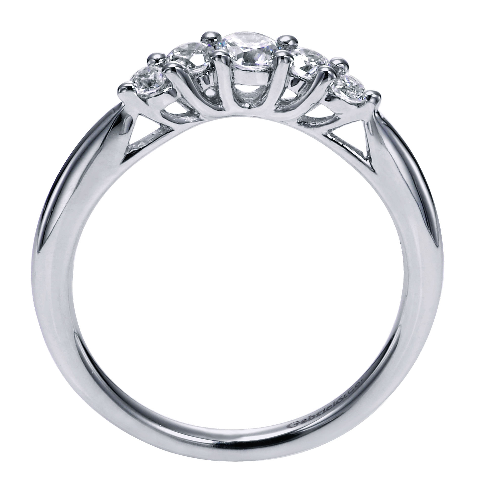 14k White Gold Contemporary Curved Wedding Band angle 2 14k White Gold Contemporary Curved Wedding Band angle 2