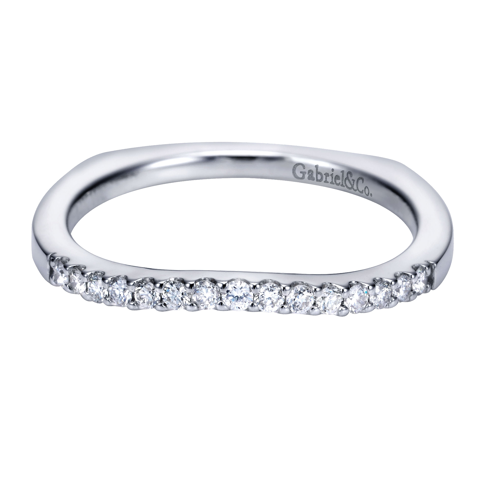 14k White Gold Curved 14k White Gold Curved