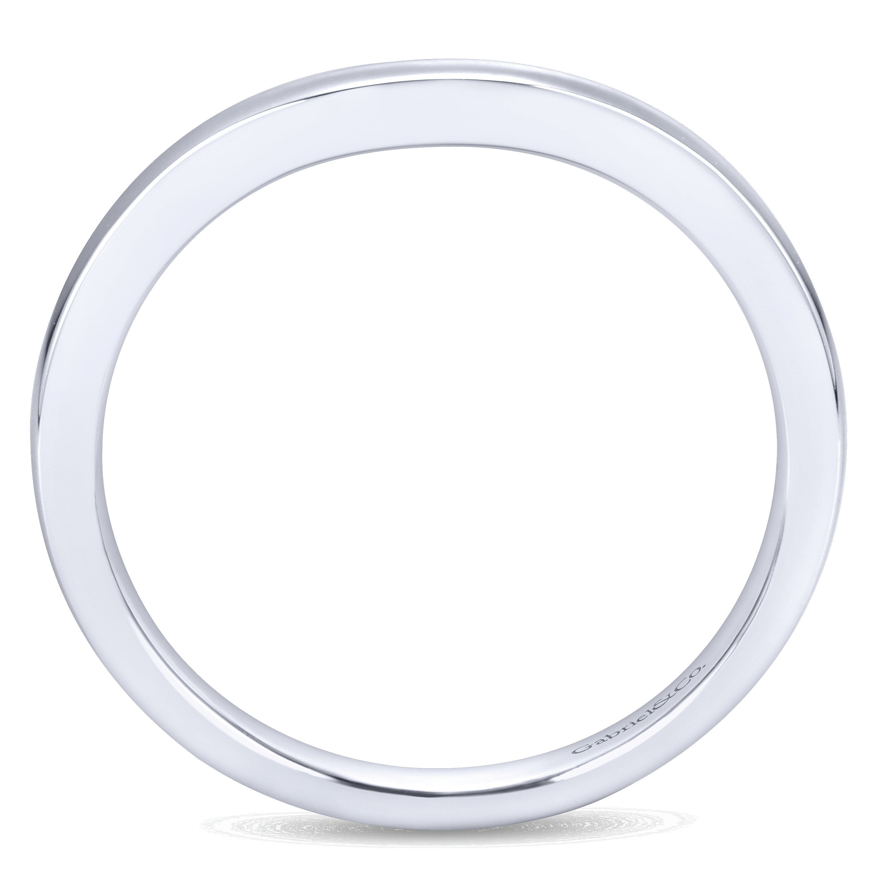14k White Gold Contemporary Curved Wedding Band angle 2 14k White Gold Contemporary Curved Wedding Band angle 2