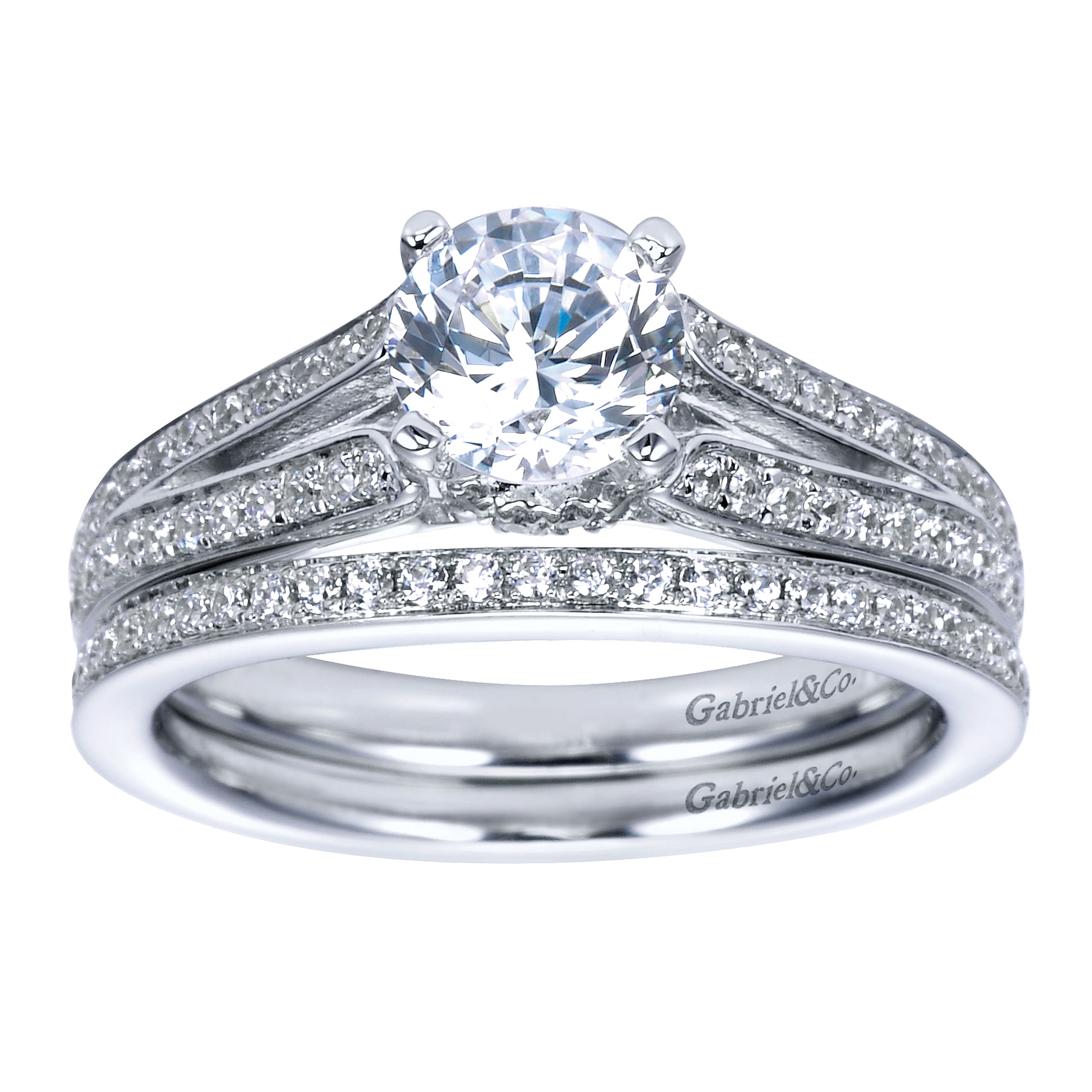 14k White Gold Contemporary Curved Wedding Band angle 4 14k White Gold Contemporary Curved Wedding Band angle 4