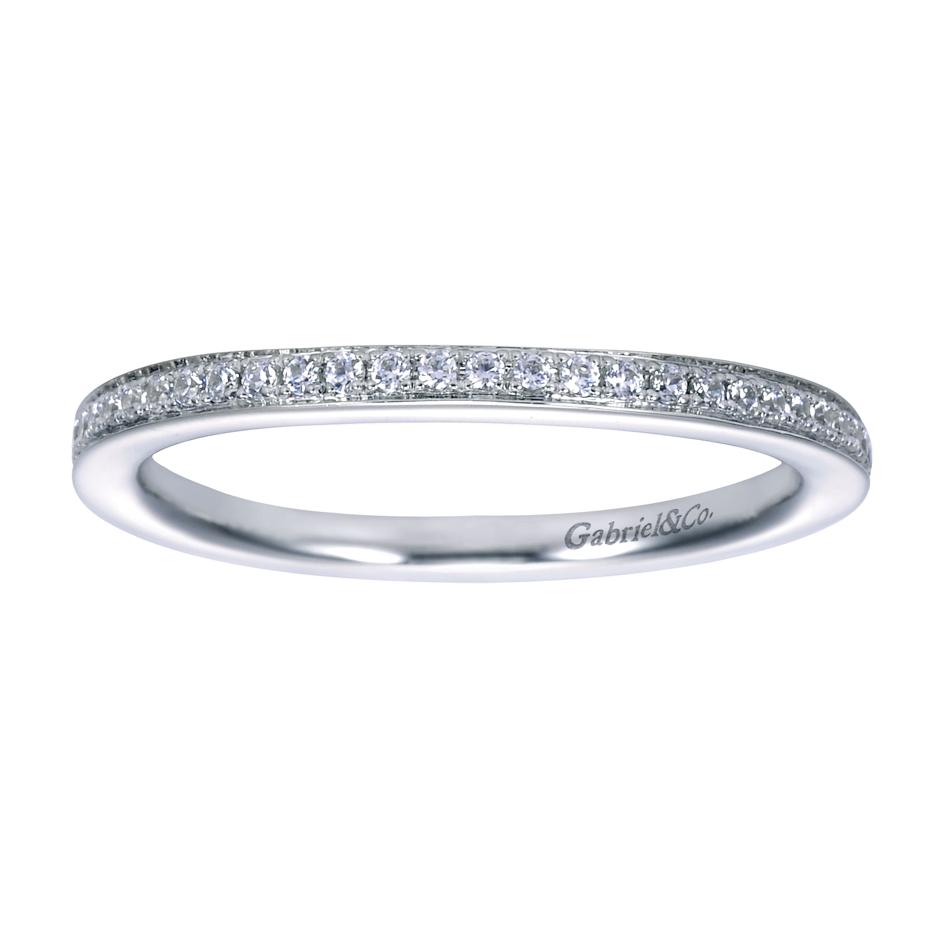 14k White Gold Contemporary Curved Wedding Band angle 5 14k White Gold Contemporary Curved Wedding Band angle 5