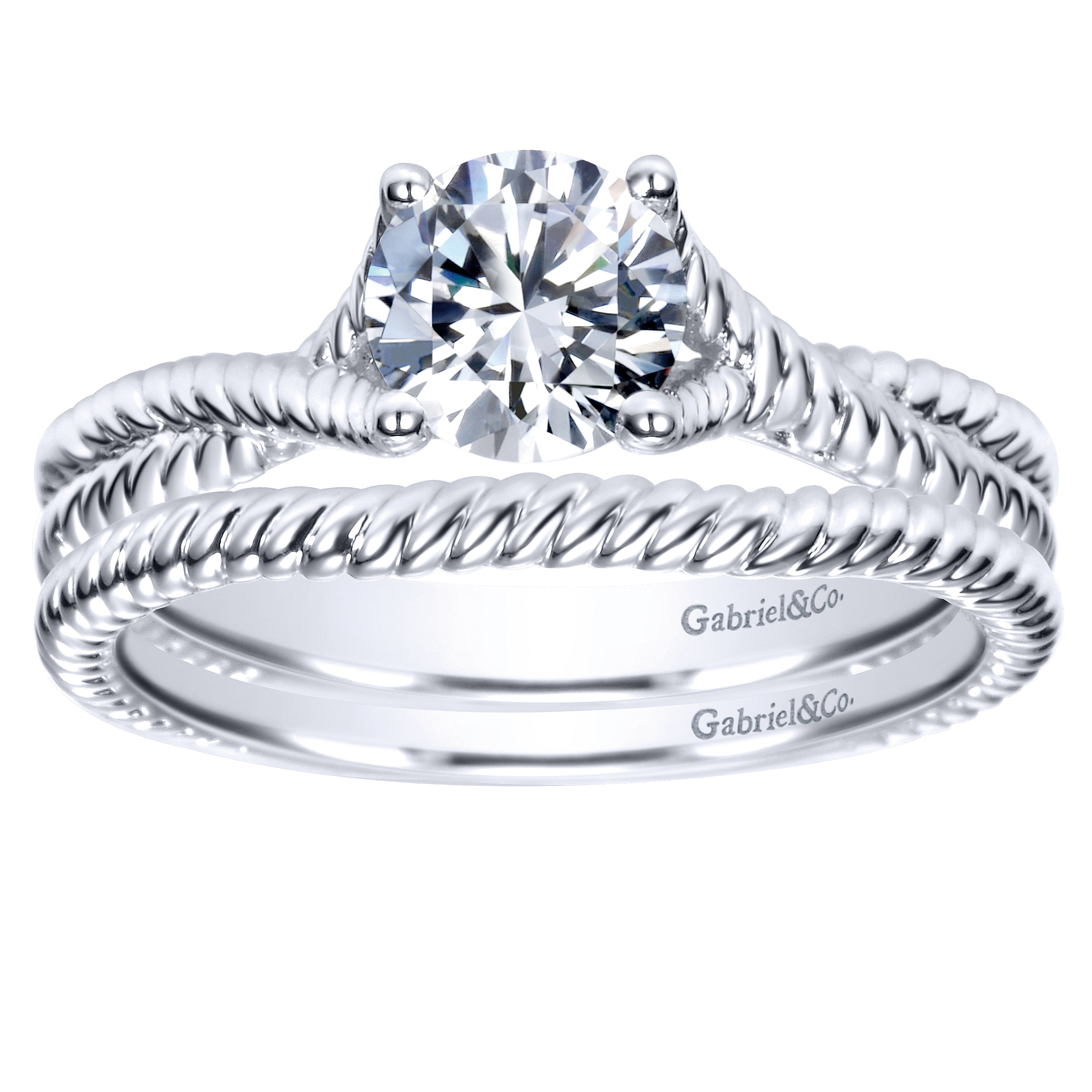 14k White Gold Contemporary Curved Wedding Band angle 4 14k White Gold Contemporary Curved Wedding Band angle 4