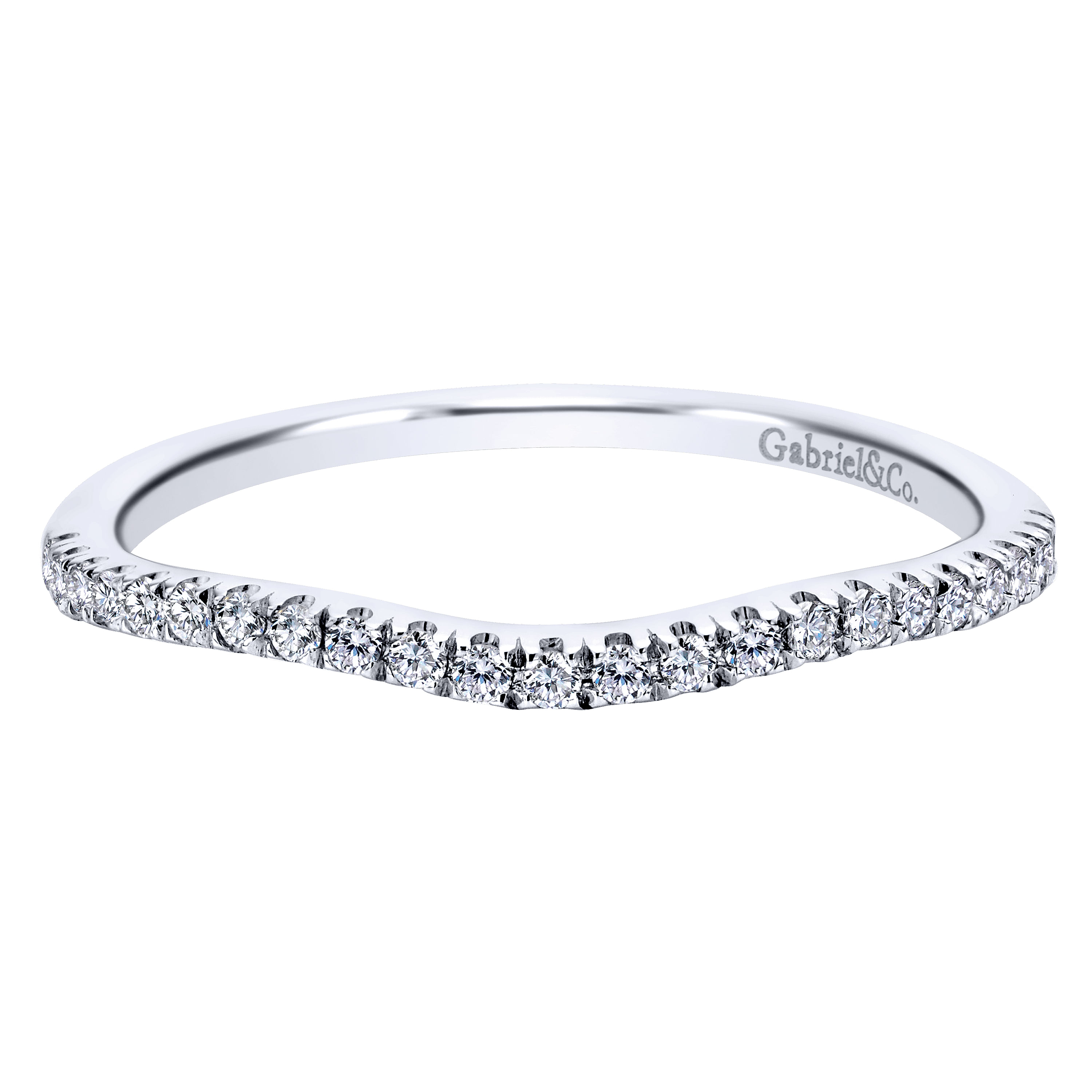 14k White Gold Princess Cut Curved 14k White Gold Princess Cut Curved