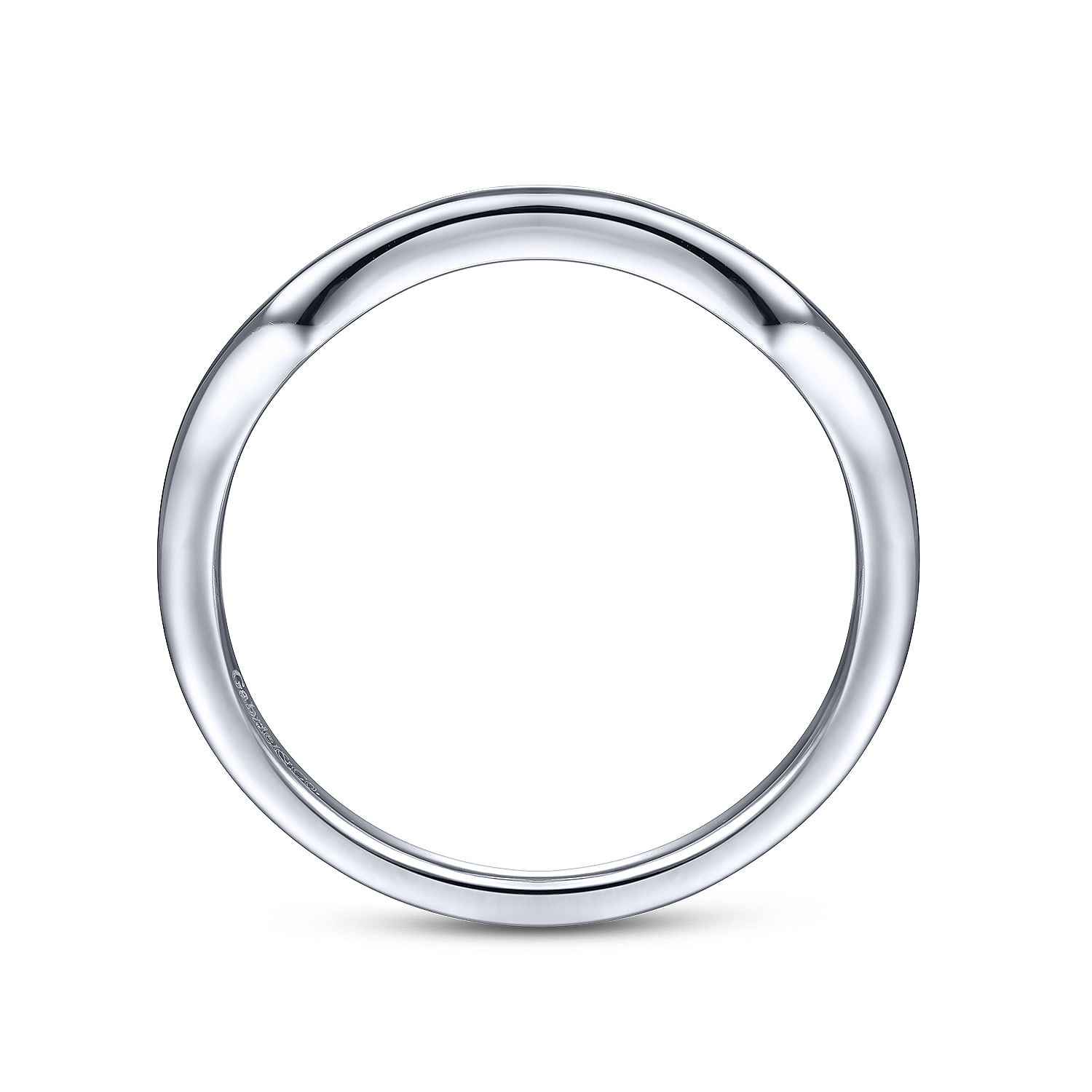 14k White Gold Contemporary Curved Wedding Band angle 2 14k White Gold Contemporary Curved Wedding Band angle 2