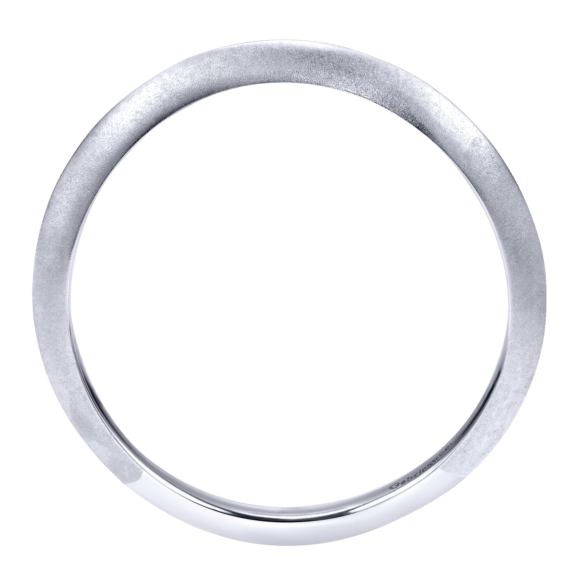14k White Gold Contemporary Curved Wedding Band angle 2 14k White Gold Contemporary Curved Wedding Band angle 2
