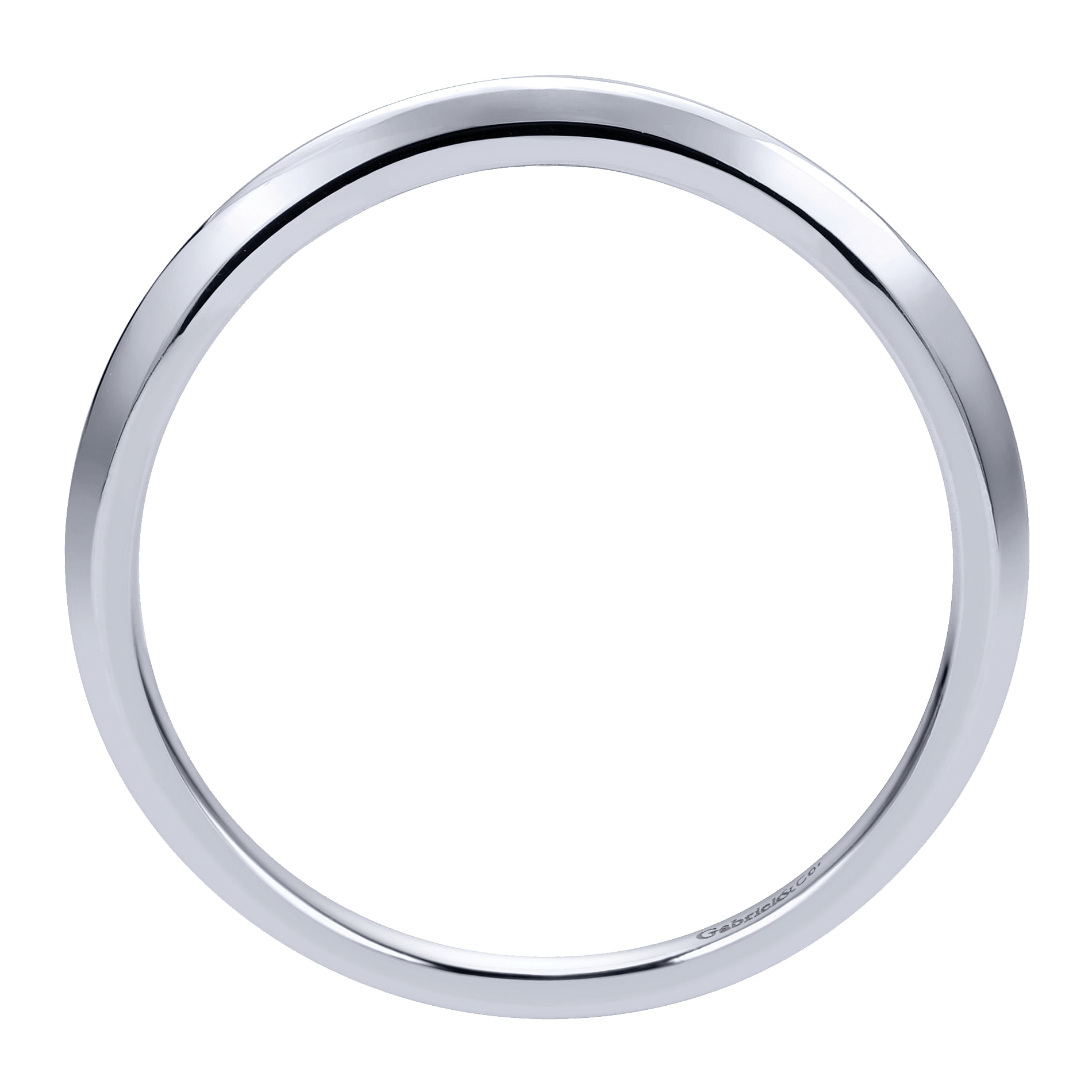14k White Gold Contemporary Curved Wedding Band angle 2 14k White Gold Contemporary Curved Wedding Band angle 2