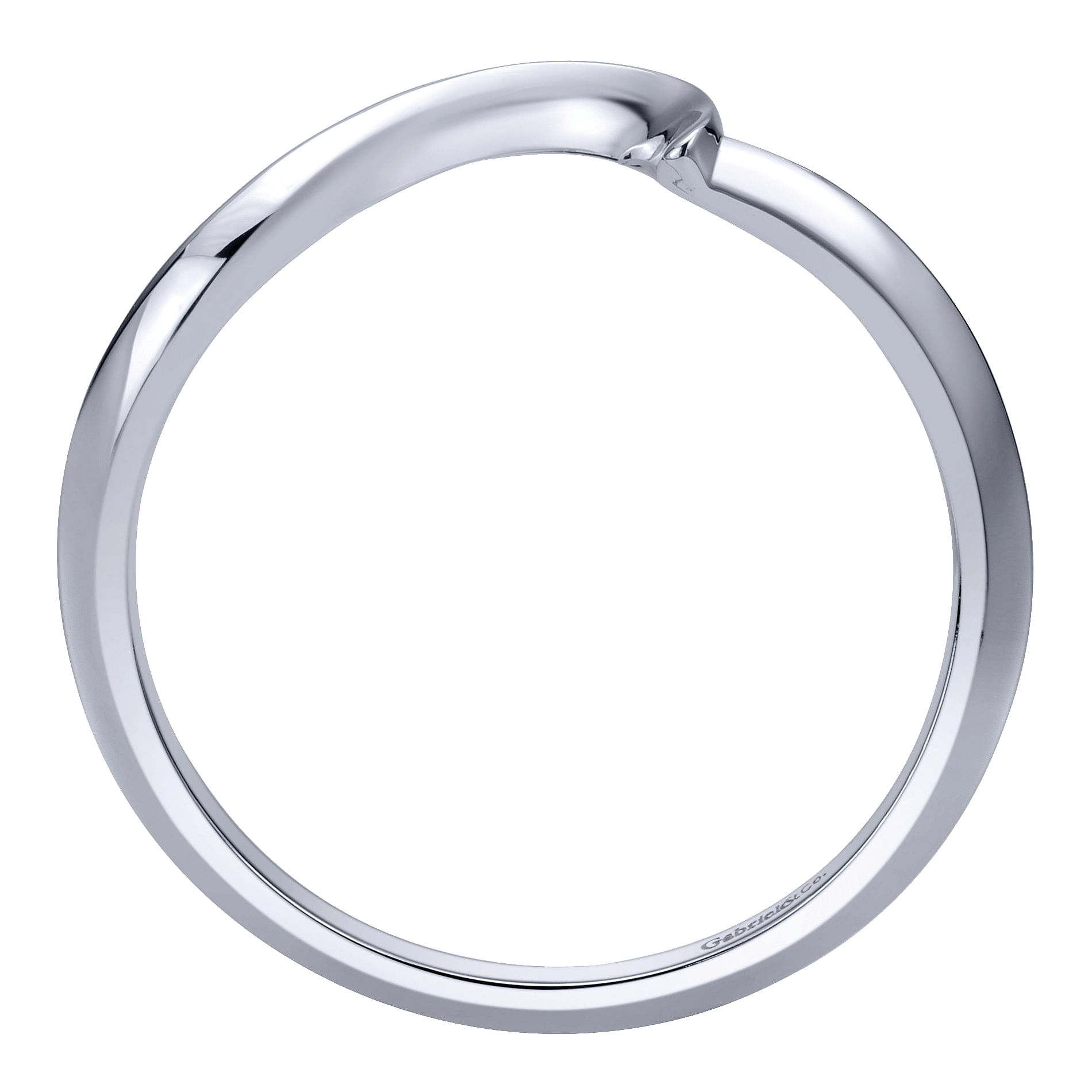 14k White Gold Contemporary Curved Wedding Band angle 2 14k White Gold Contemporary Curved Wedding Band angle 2