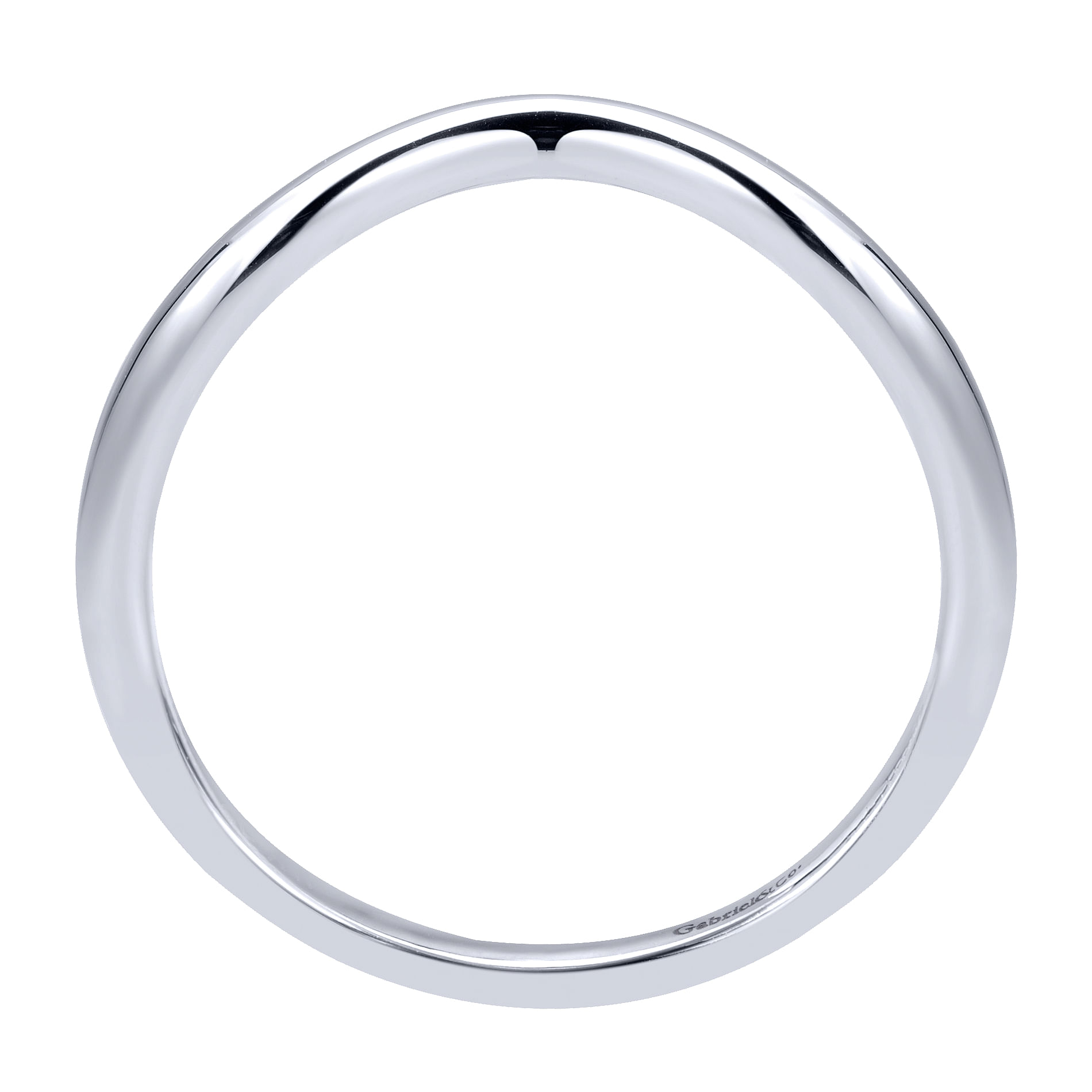 14k White Gold Contemporary Curved Wedding Band angle 2 14k White Gold Contemporary Curved Wedding Band angle 2