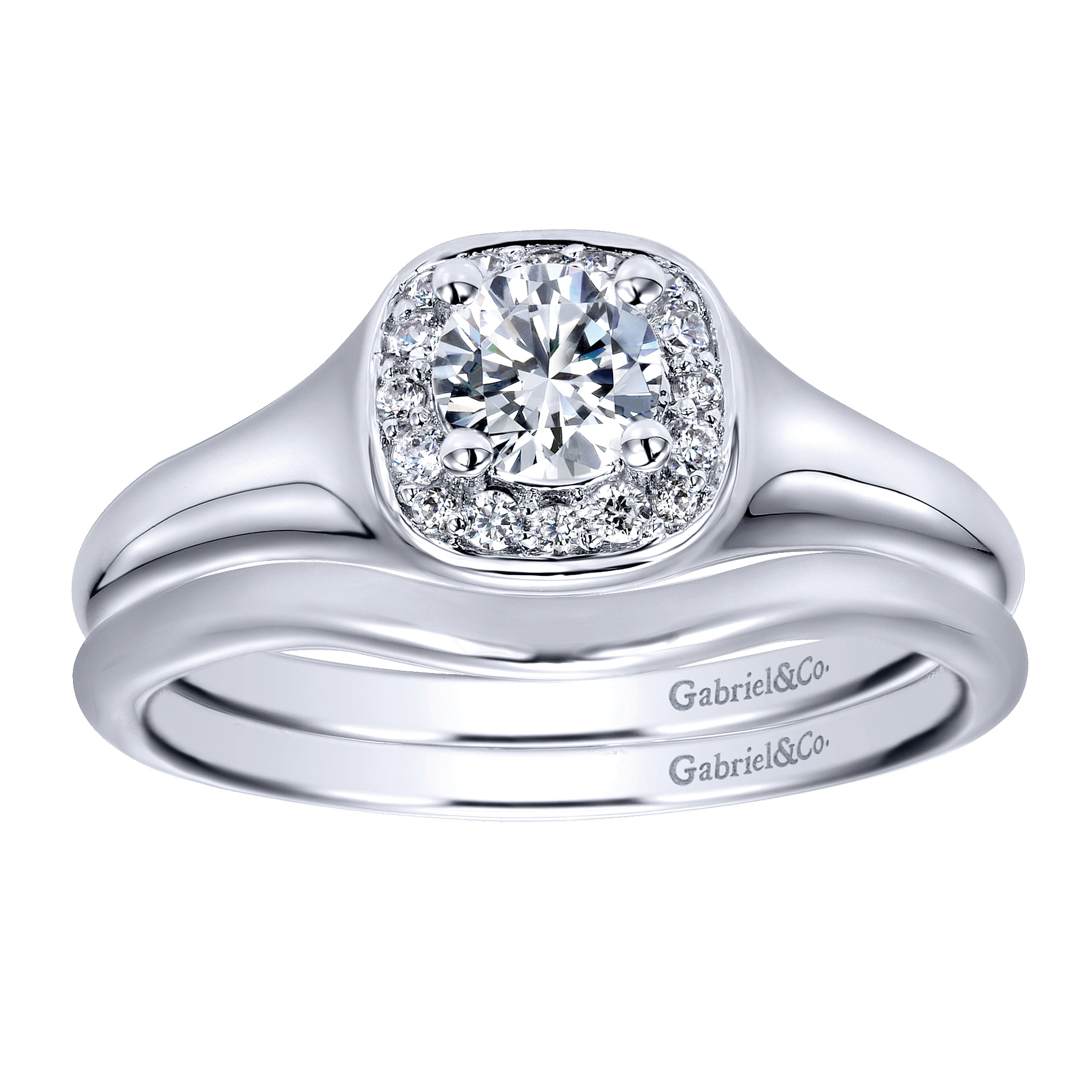 14k White Gold Contemporary Curved Wedding Band angle 4 14k White Gold Contemporary Curved Wedding Band angle 4