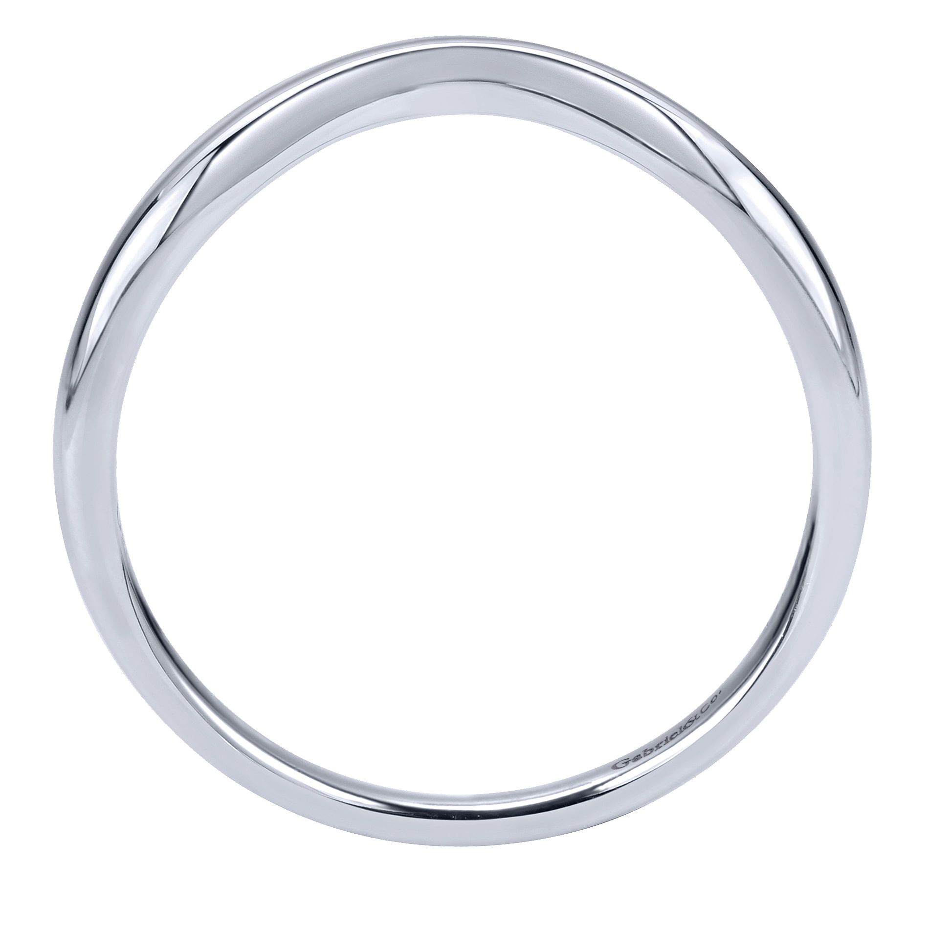 14k White Gold Contemporary Curved Wedding Band angle 2 14k White Gold Contemporary Curved Wedding Band angle 2