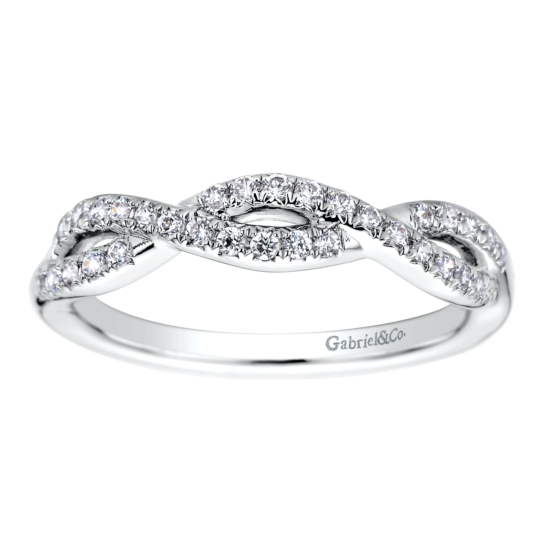 14k White Gold Contemporary Curved Wedding Band angle 5 14k White Gold Contemporary Curved Wedding Band angle 5