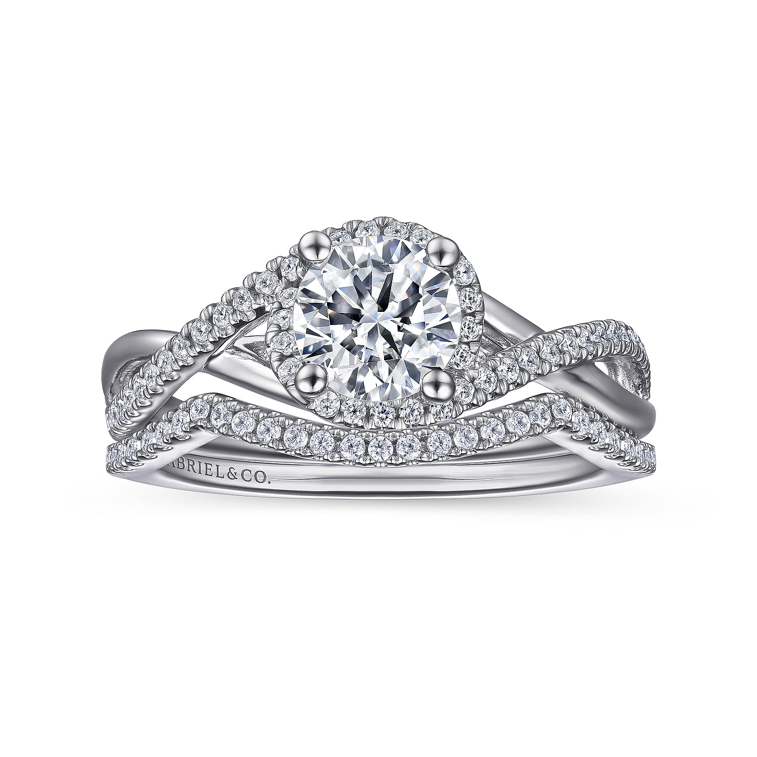 14k White Gold Contemporary Curved Wedding Band angle 4 14k White Gold Contemporary Curved Wedding Band angle 4
