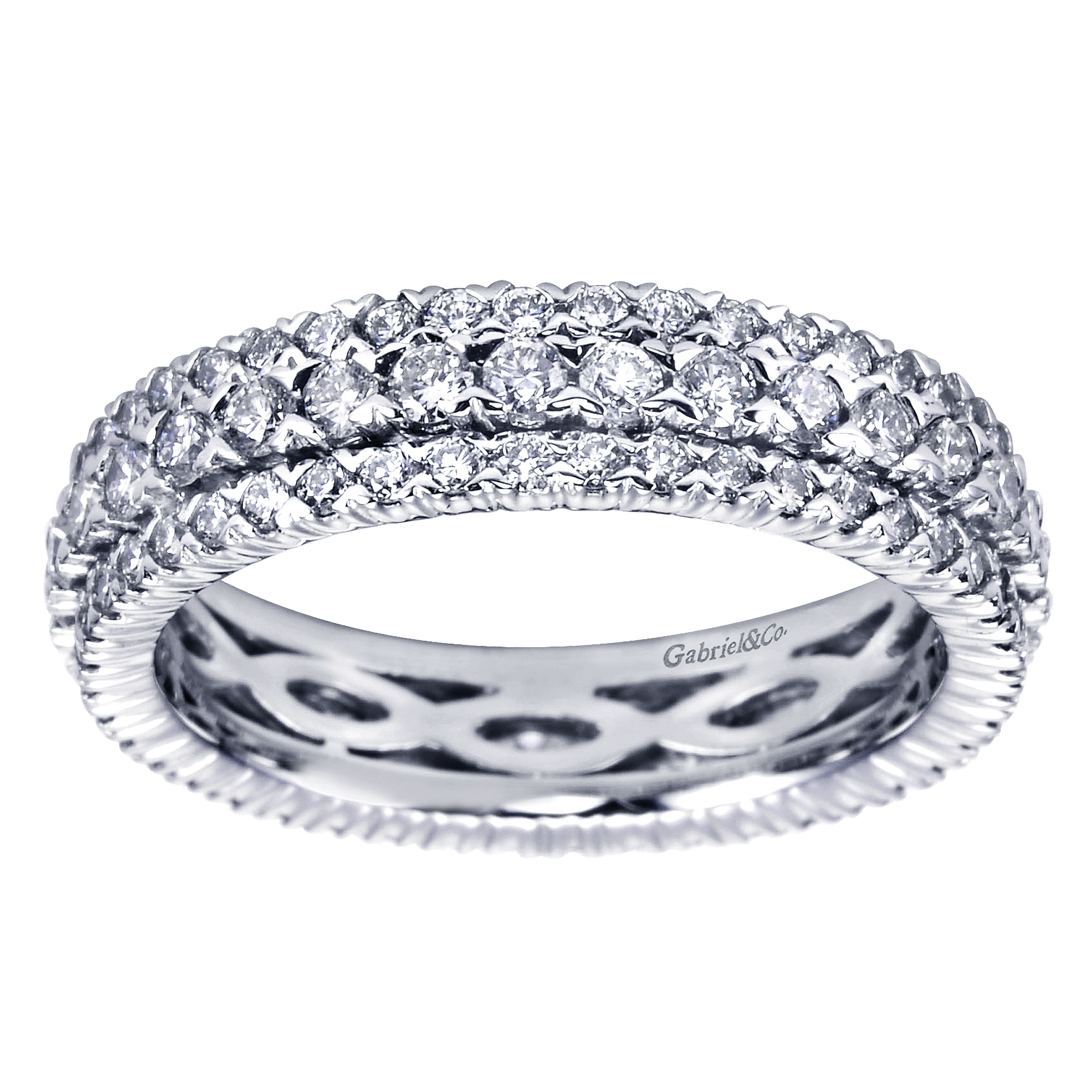 14k White Gold Contemporary Eternity Anniversary Band angle 5 14k White Gold Contemporary Eternity Anniversary Band angle 5
