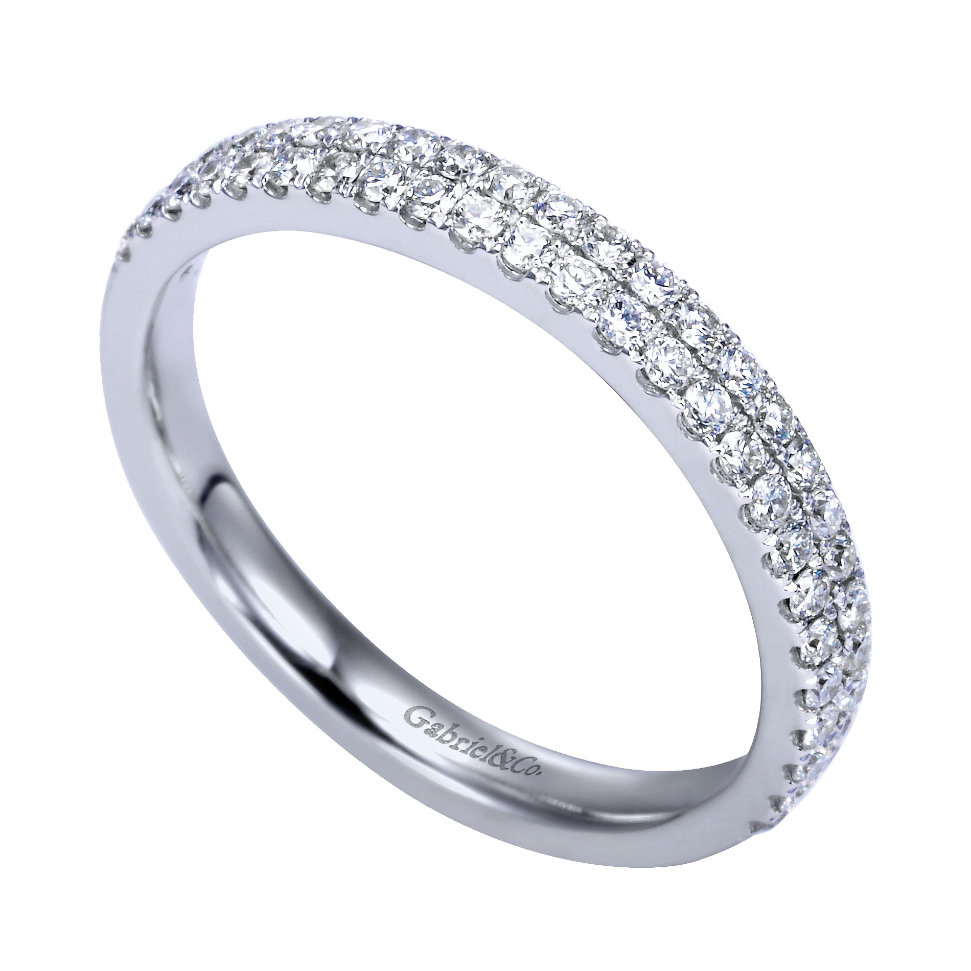 14k White Gold Contemporary Fancy Anniversary Band angle 3 14k White Gold Contemporary Fancy Anniversary Band angle 3