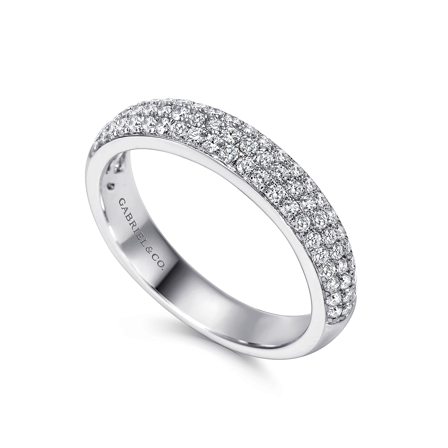 14k White Gold Contemporary Fancy Anniversary Band angle 3 14k White Gold Contemporary Fancy Anniversary Band angle 3