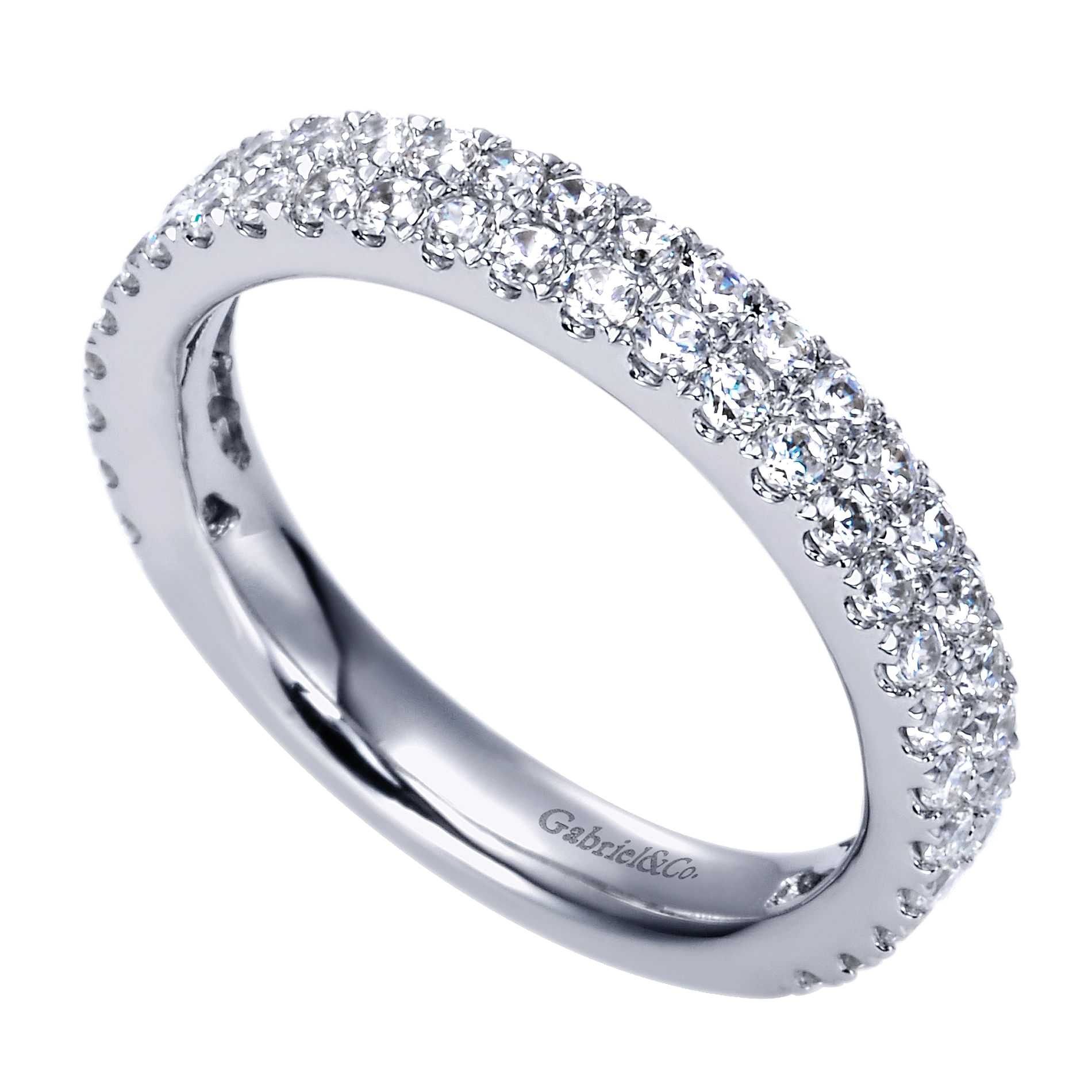 14k White Gold Contemporary Fancy Anniversary Band angle 3 14k White Gold Contemporary Fancy Anniversary Band angle 3