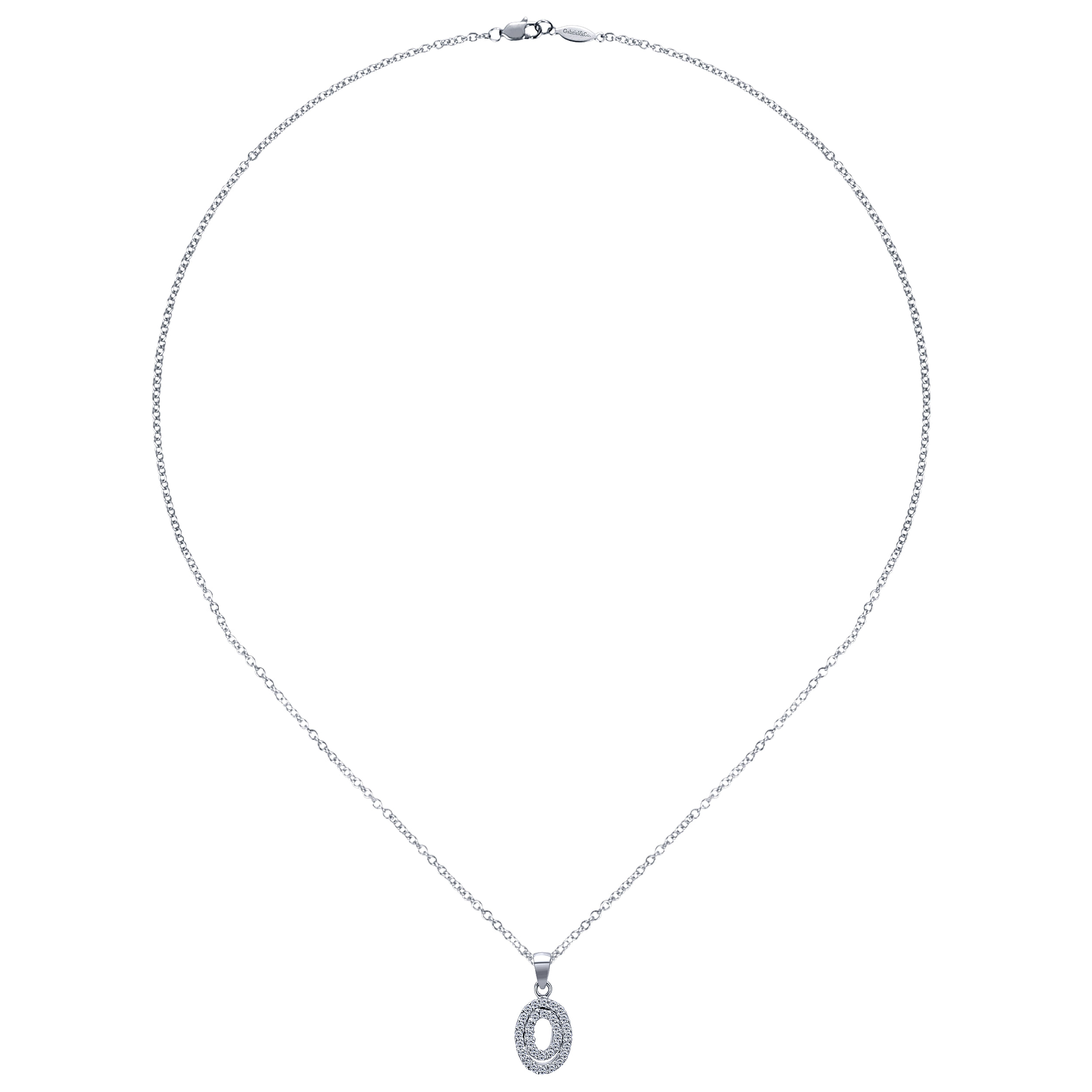 14k White Gold Contemporary Fashion Necklace angle 2 14k White Gold Contemporary Fashion Necklace angle 2