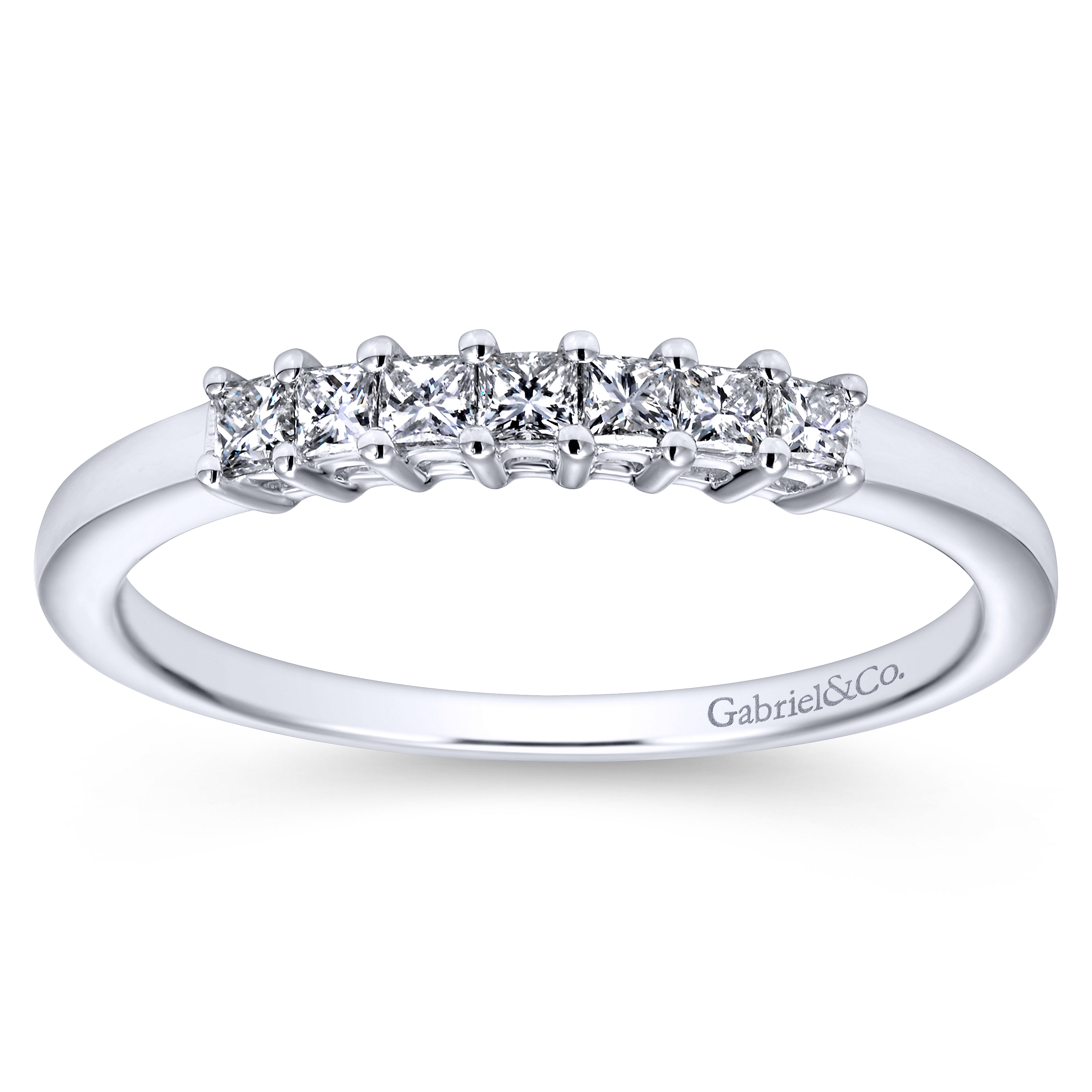 14k White Gold Contemporary Straight Anniversary Band angle 5 14k White Gold Contemporary Straight Anniversary Band angle 5